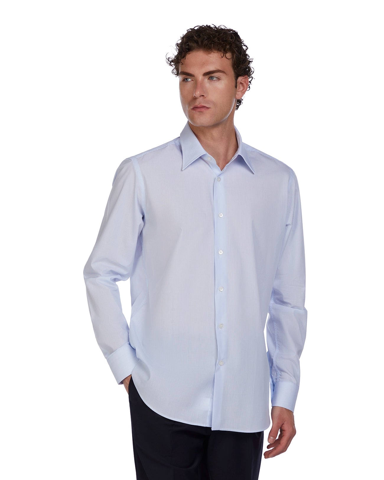 Camicia Wex a righe azzurre in cotone
