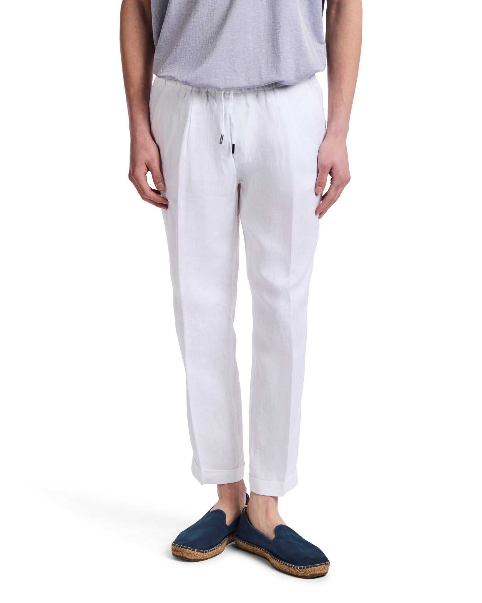 Pantalaccio Cary in puro lino bianco