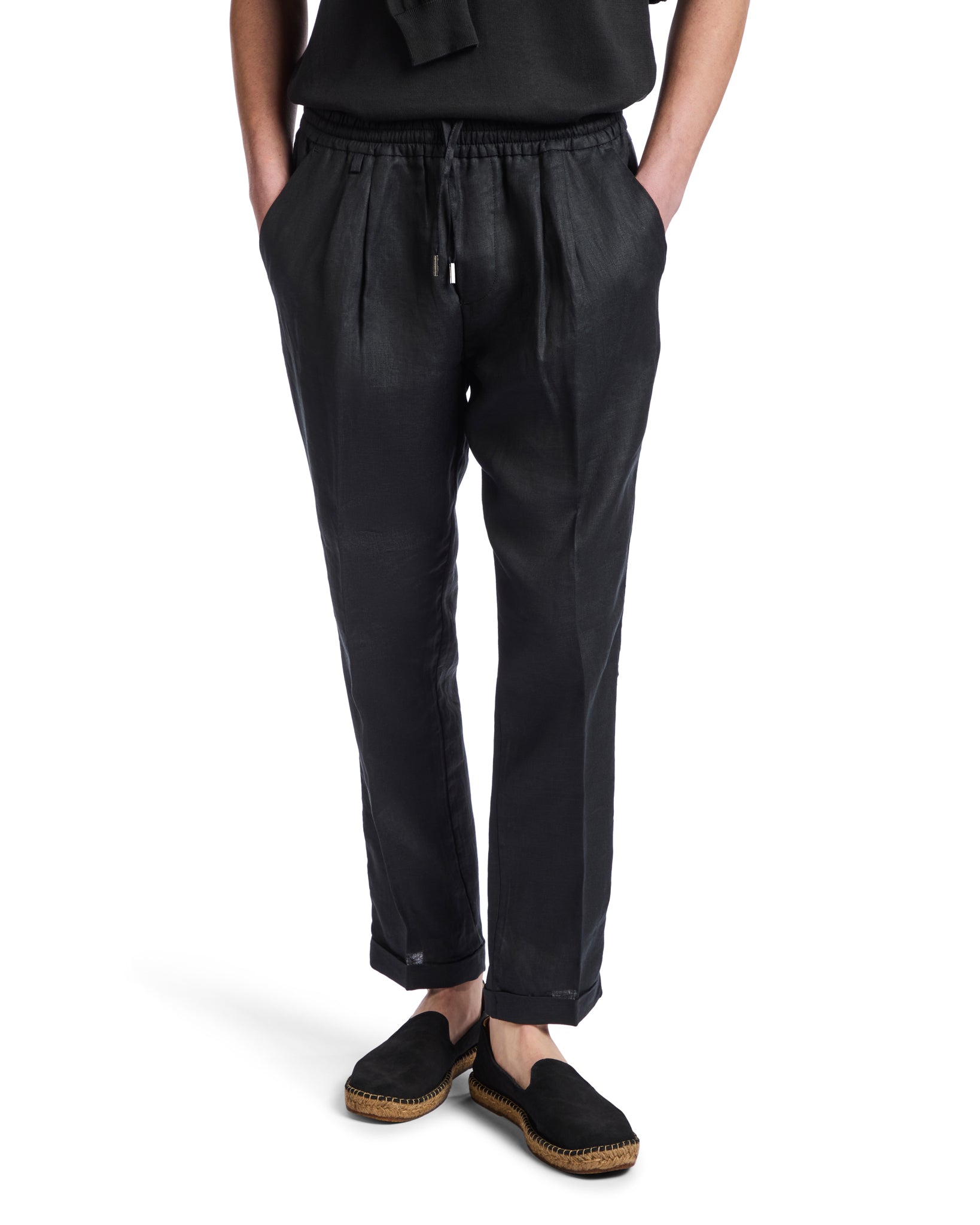 Pantalaccio Cary in puro lino nero