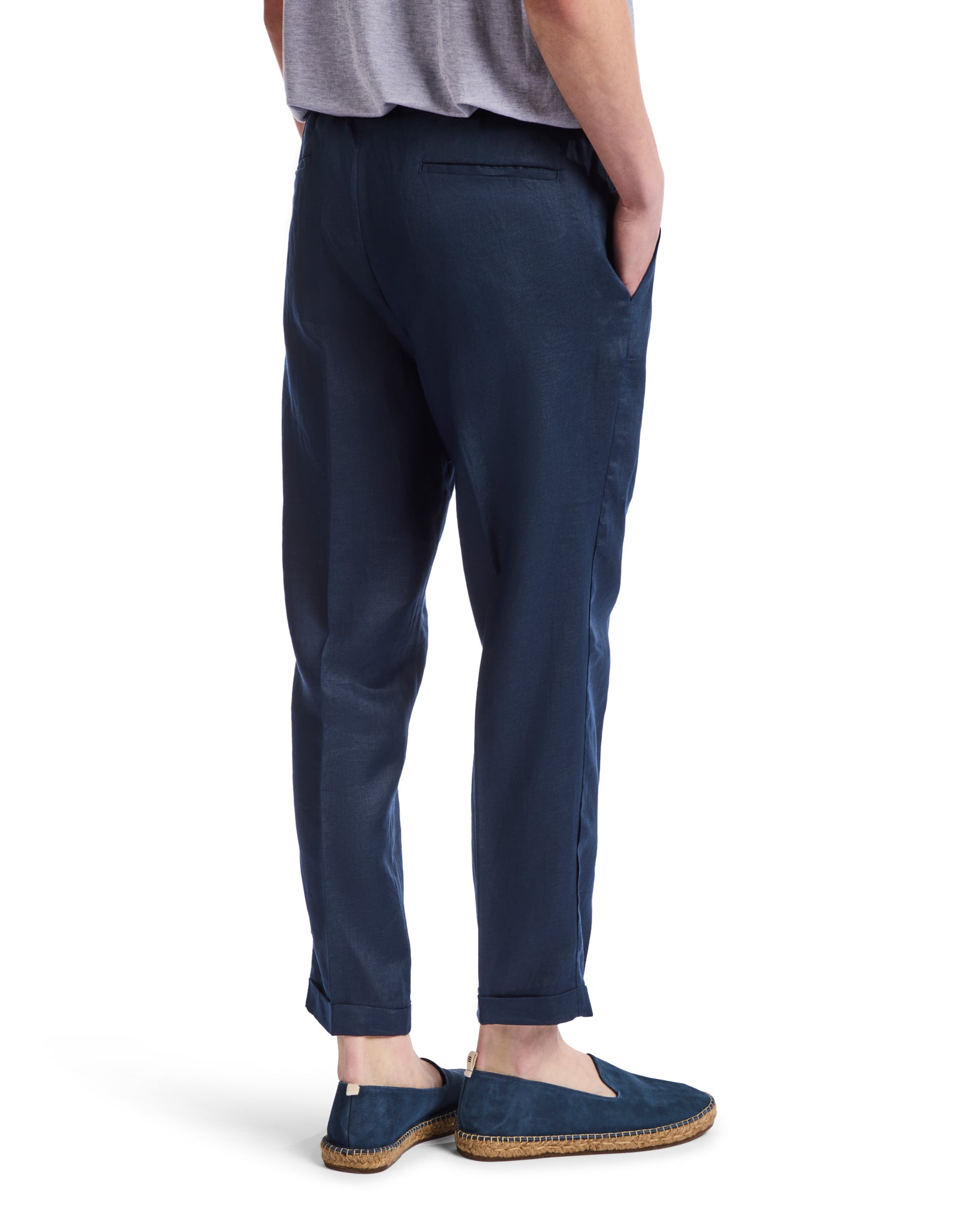 Pantalaccio Cary in puro lino blu