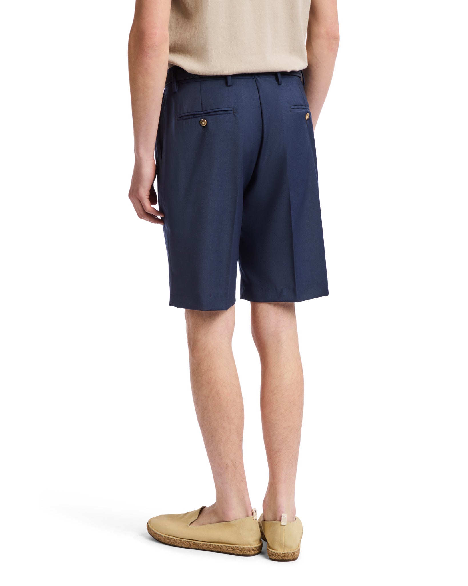 Bermuda Colton vita alta con pinces blu