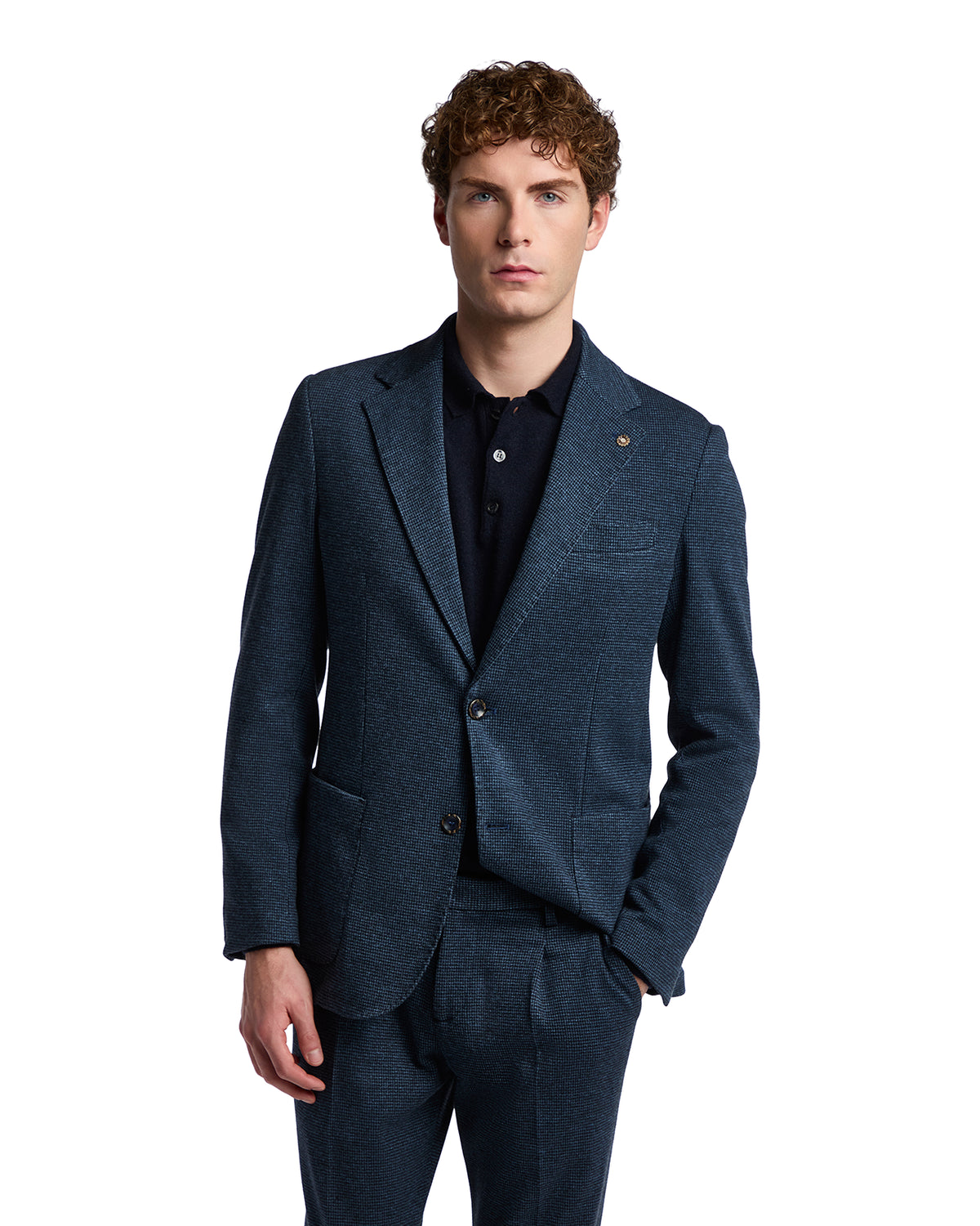 Blue houndstooth Cortina jacket