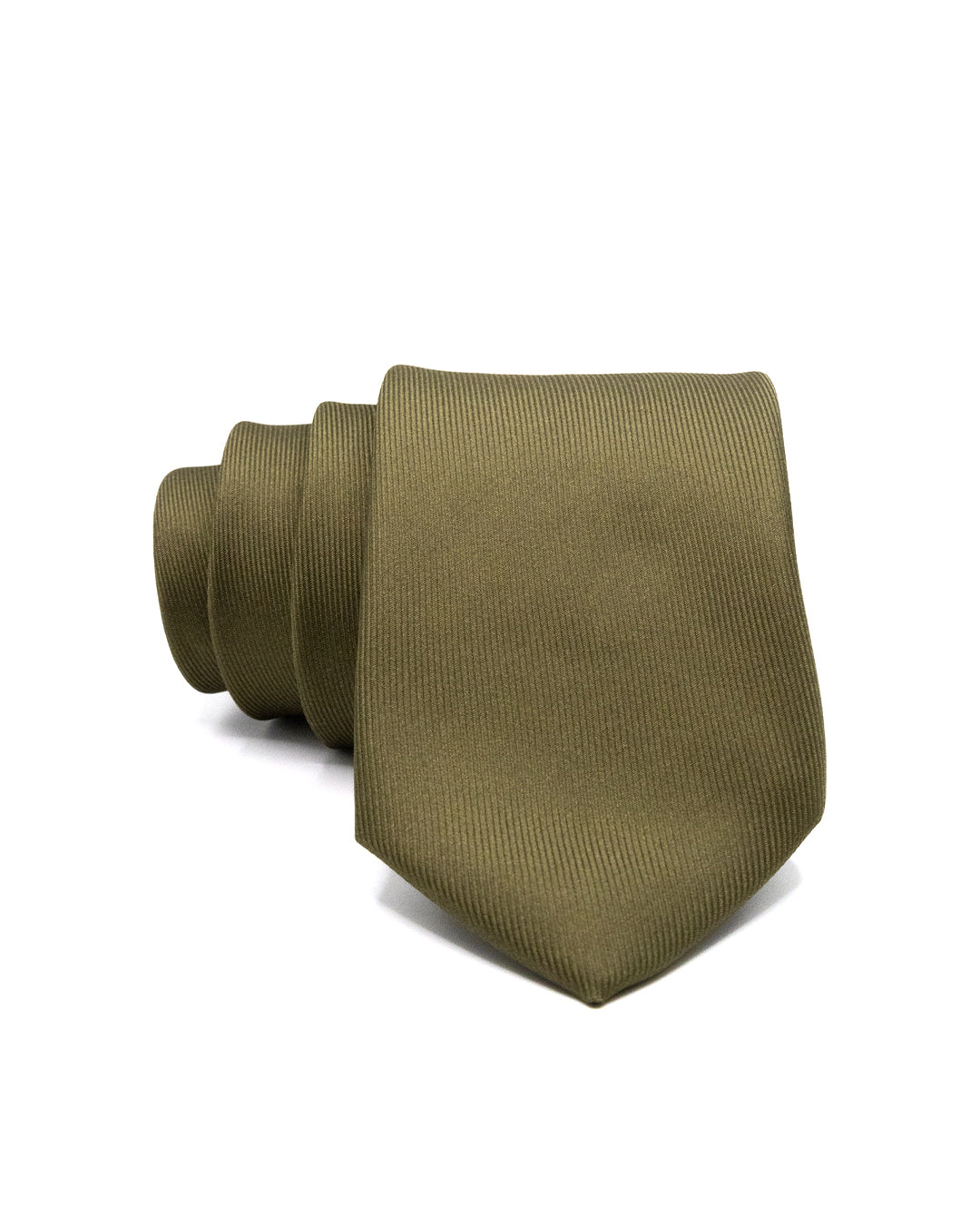 Cravatta - in seta twill verde oliva