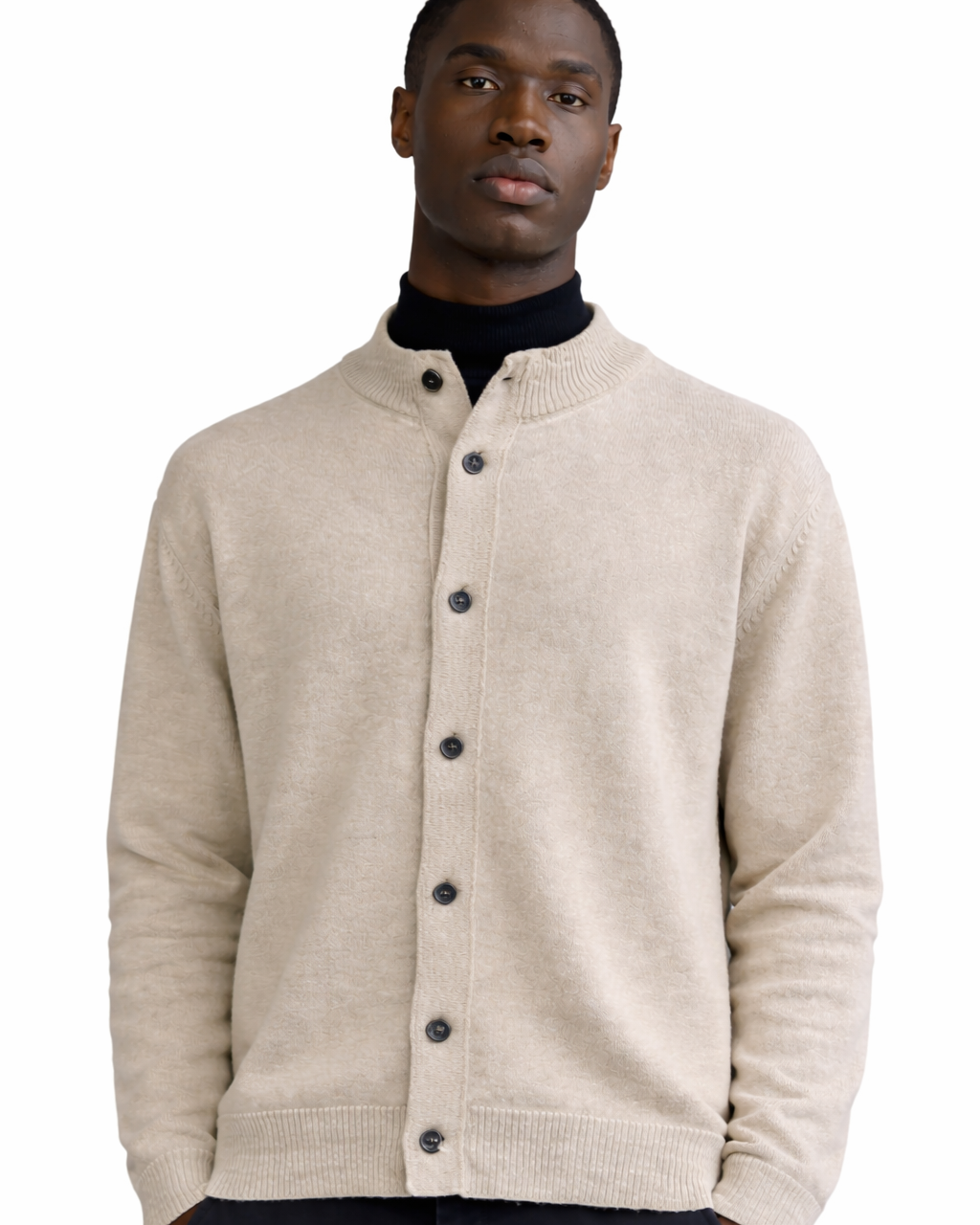 Stromboli knitted jacket in beige wool and cotton