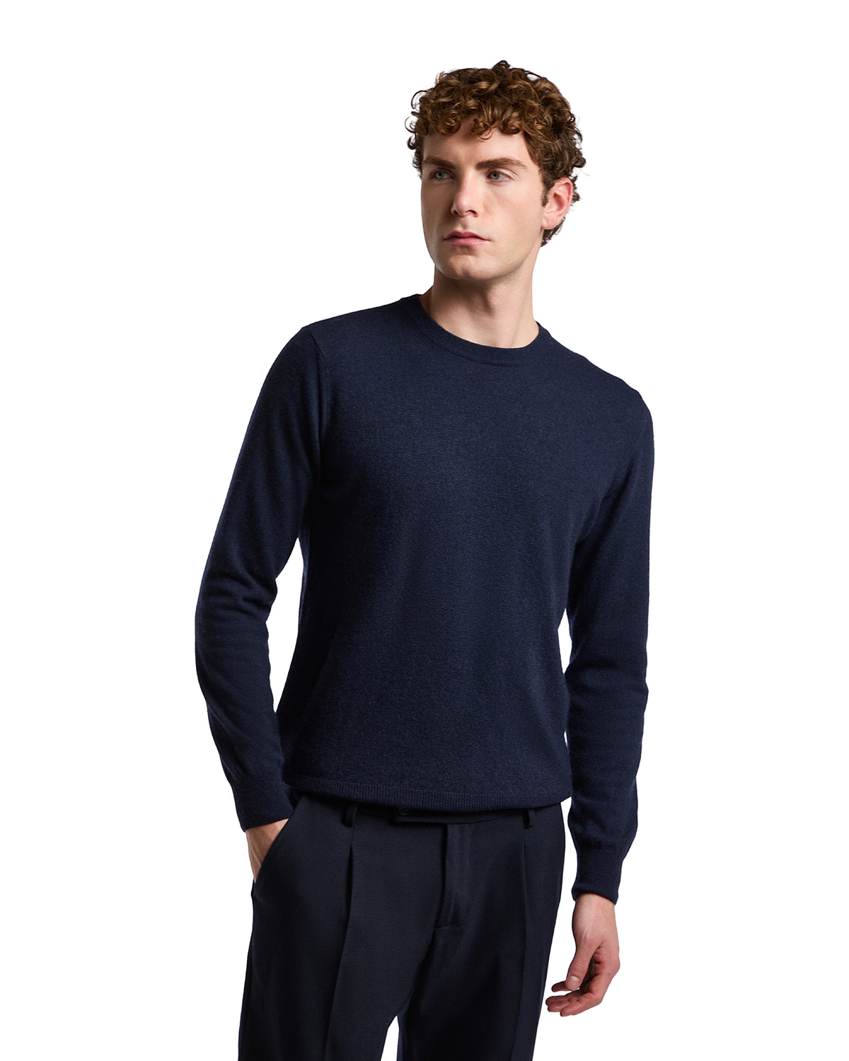 Dustin Crewneck in Blue Cashmere Blend