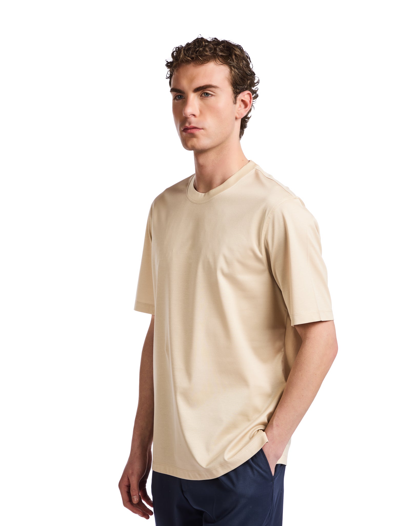 Camiseta Hoorn de hilo escocés beige