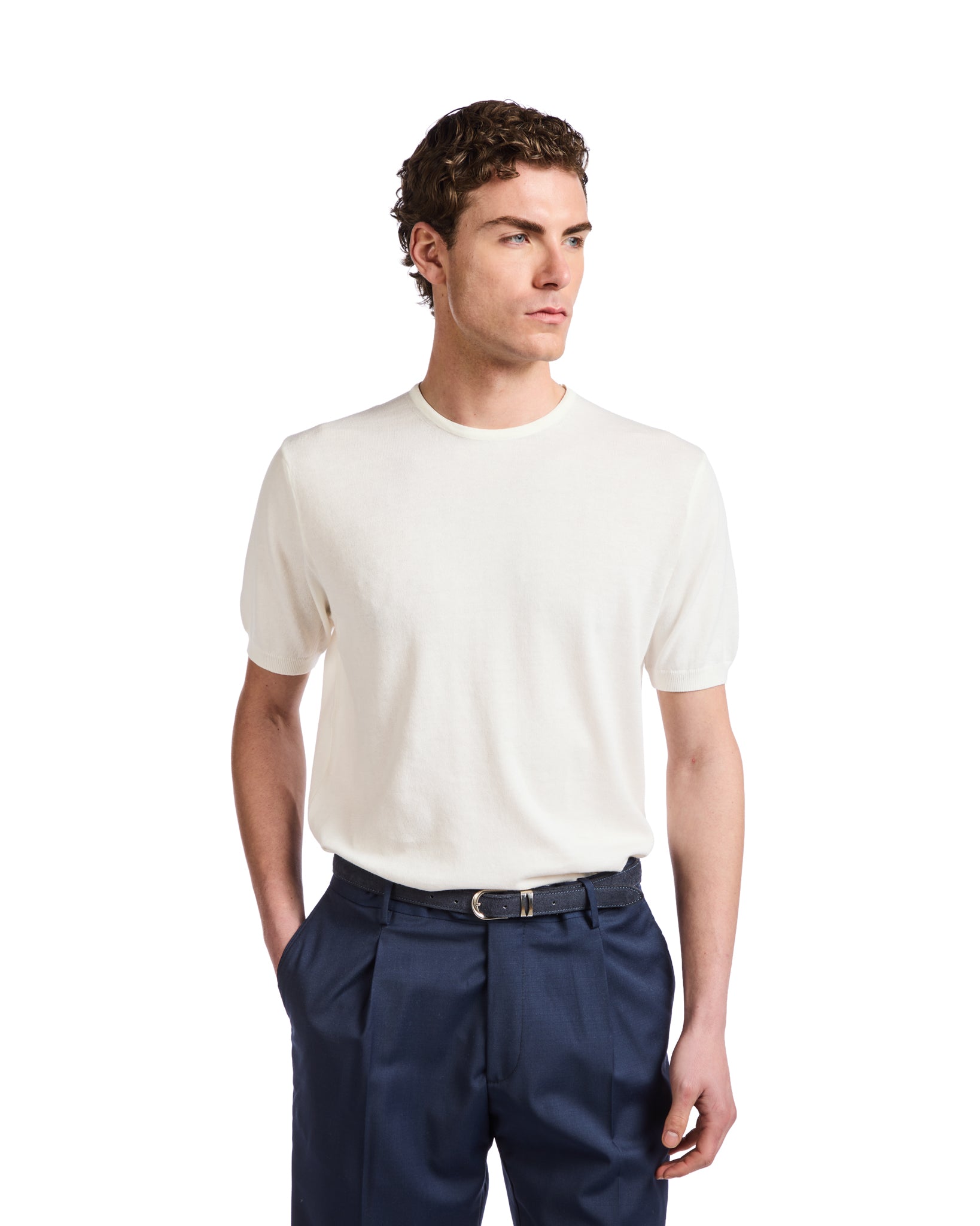 Jannik cream knitted t-shirt