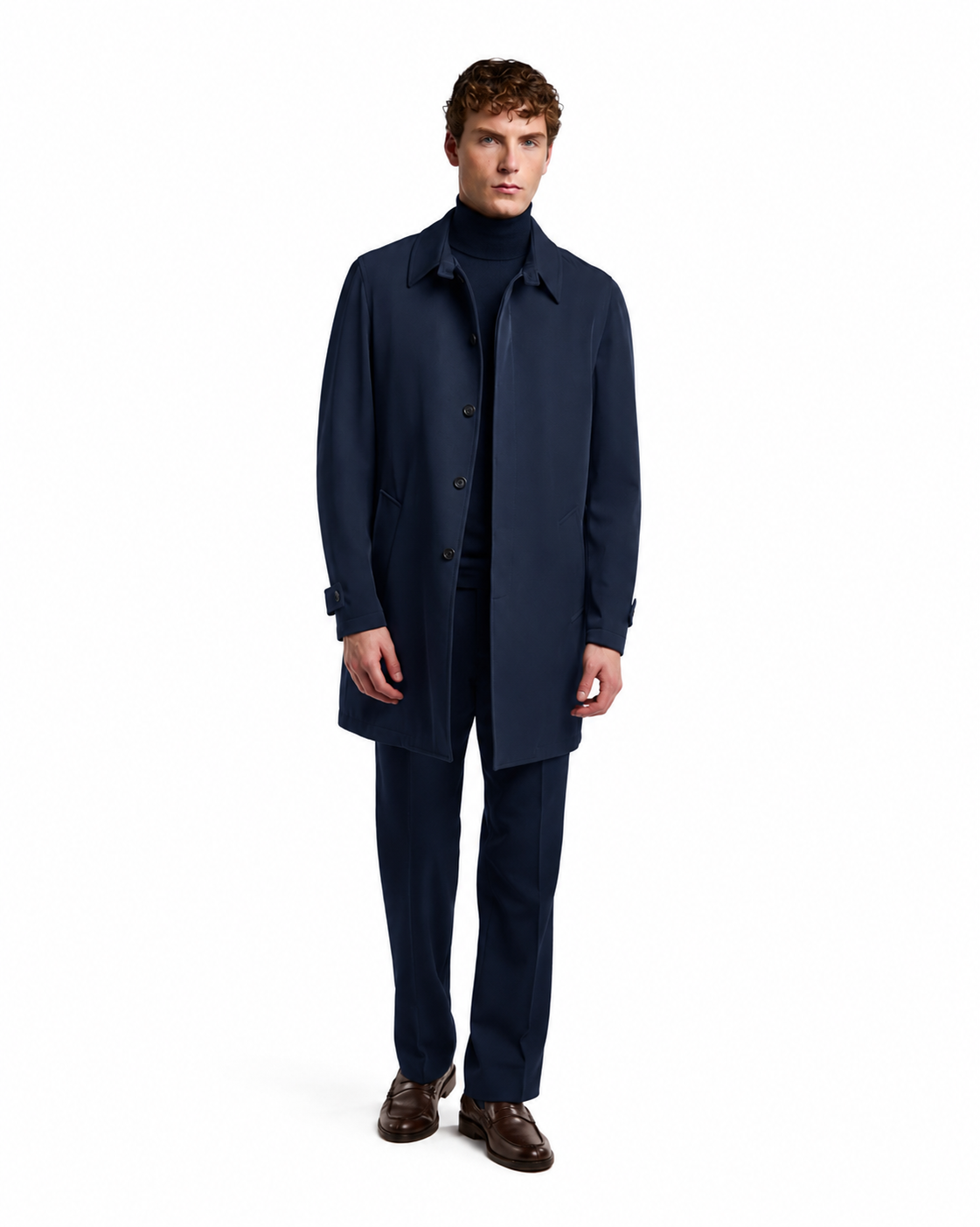 Tyler Technical Quilted Trench Coat in Blue