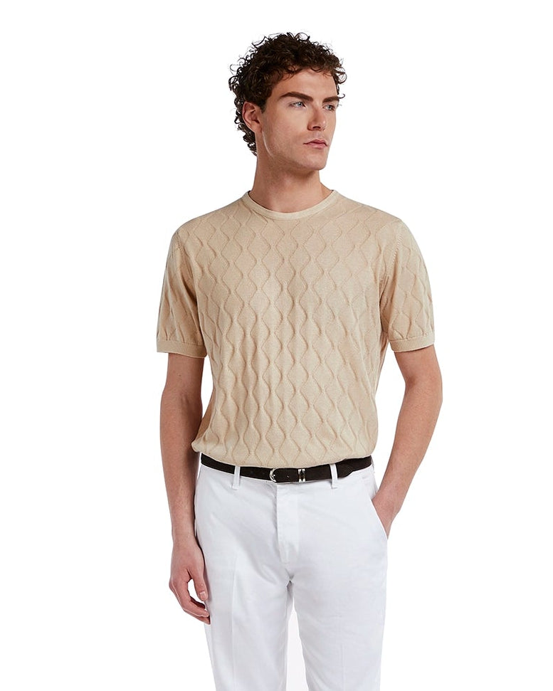 Bjorn Wave T-shirt in Sand Knit