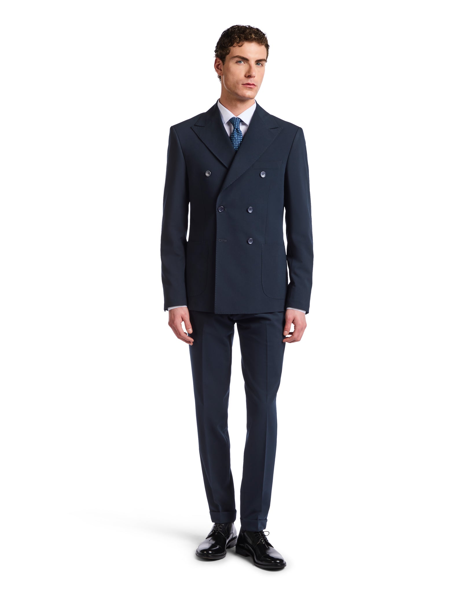 Dark blue double-breasted Monaco suit