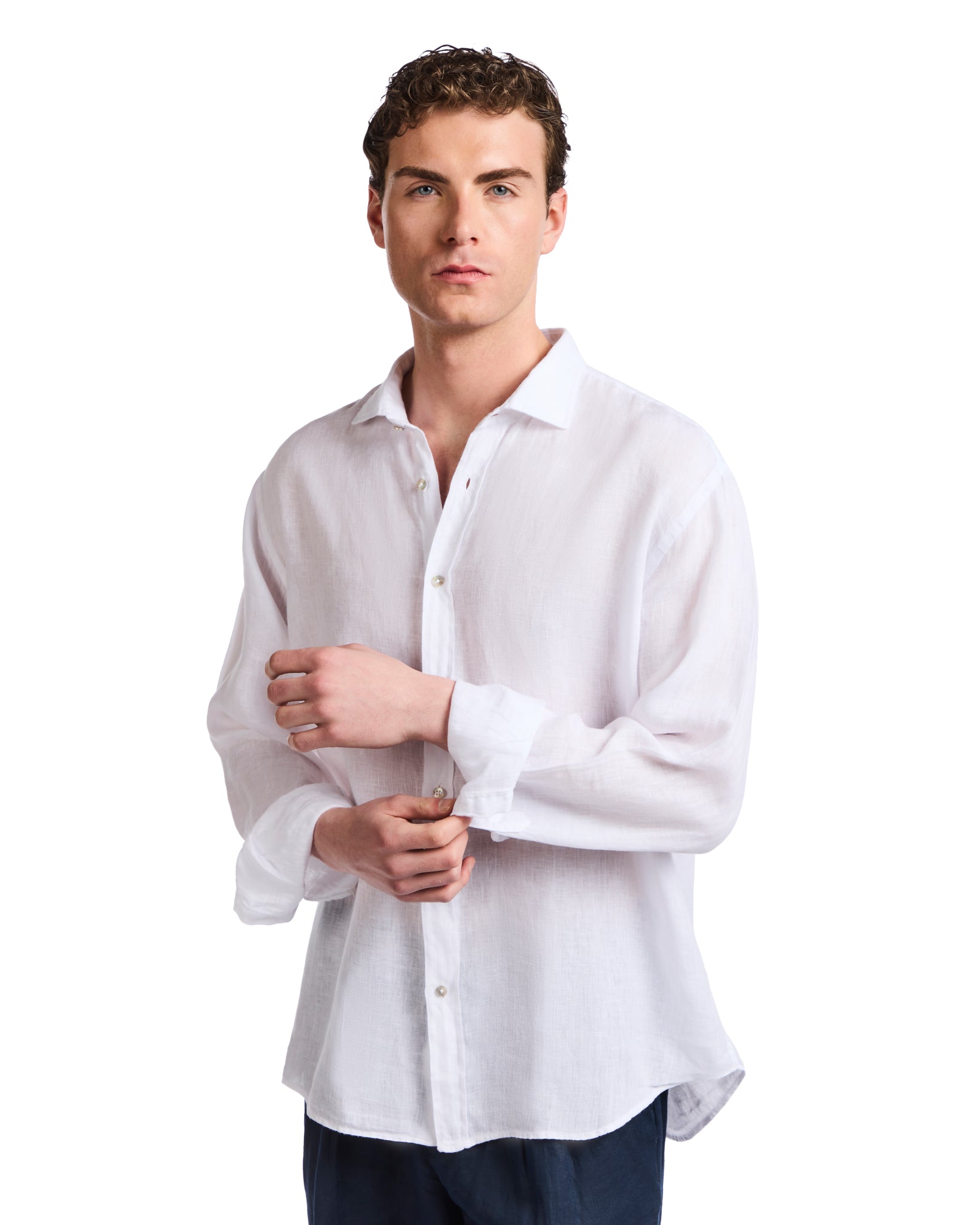 Camicia Montecarlo in puro lino bianca