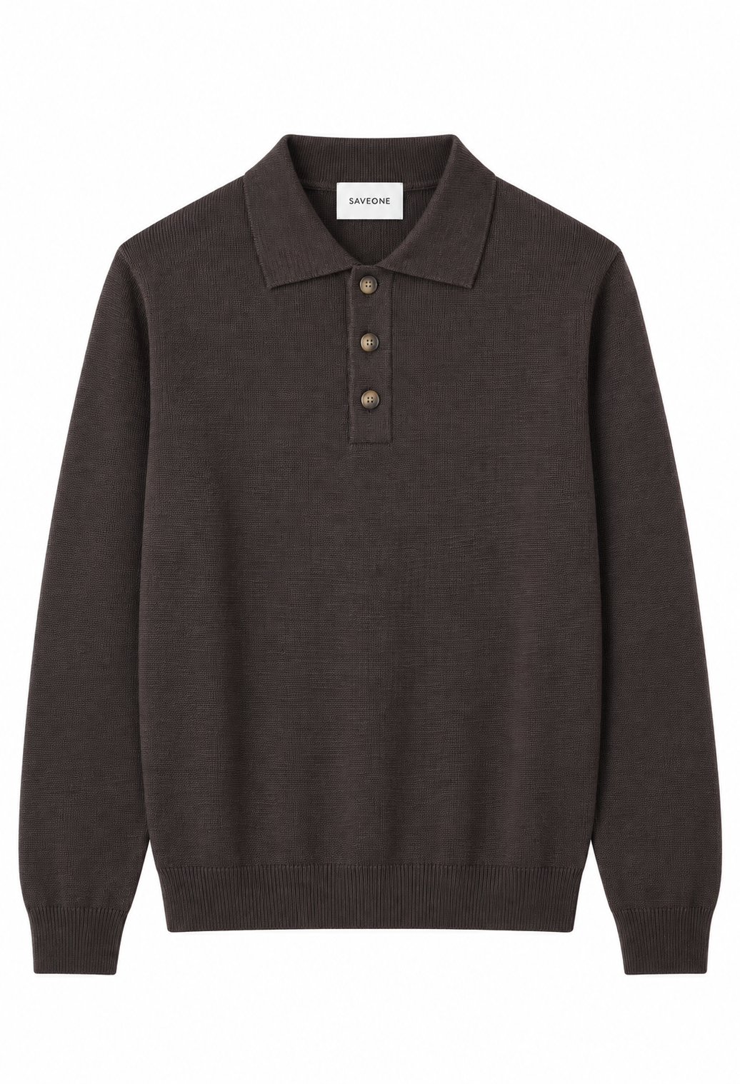 Polo Rovigo en laine Tollegno brun tabac