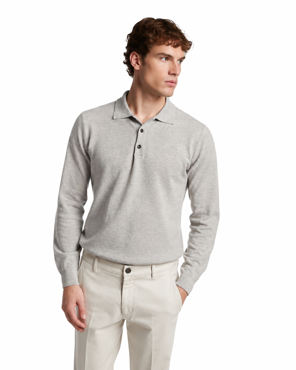 Polo Rovigo en laine Tollegno grise