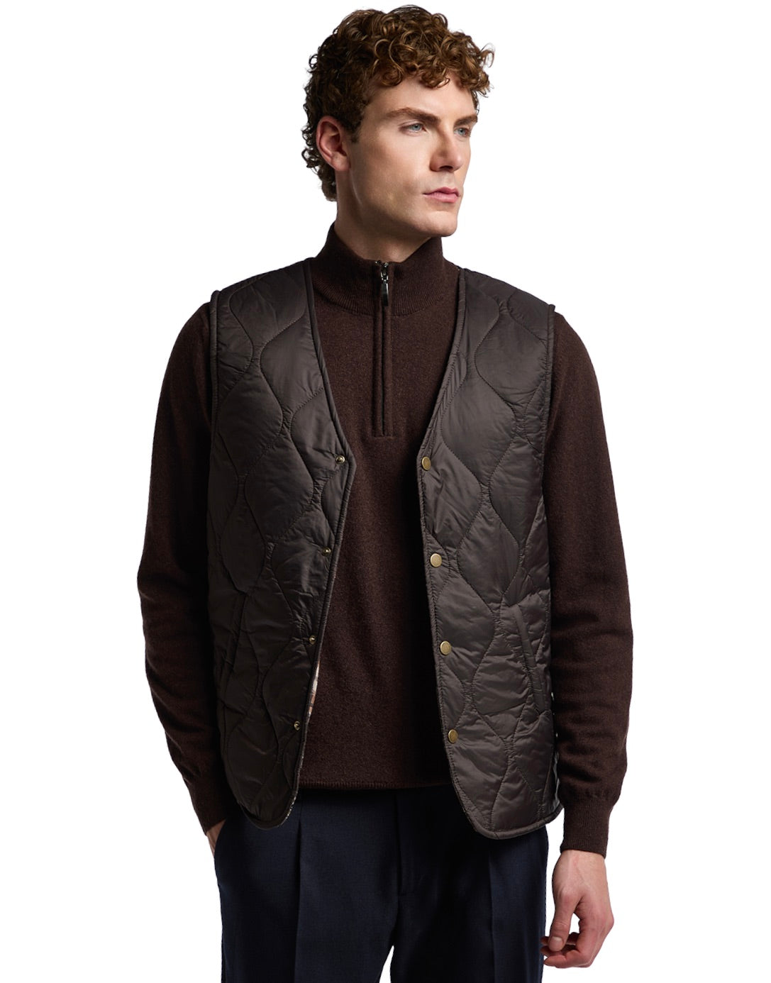 New Castle dark brown vest