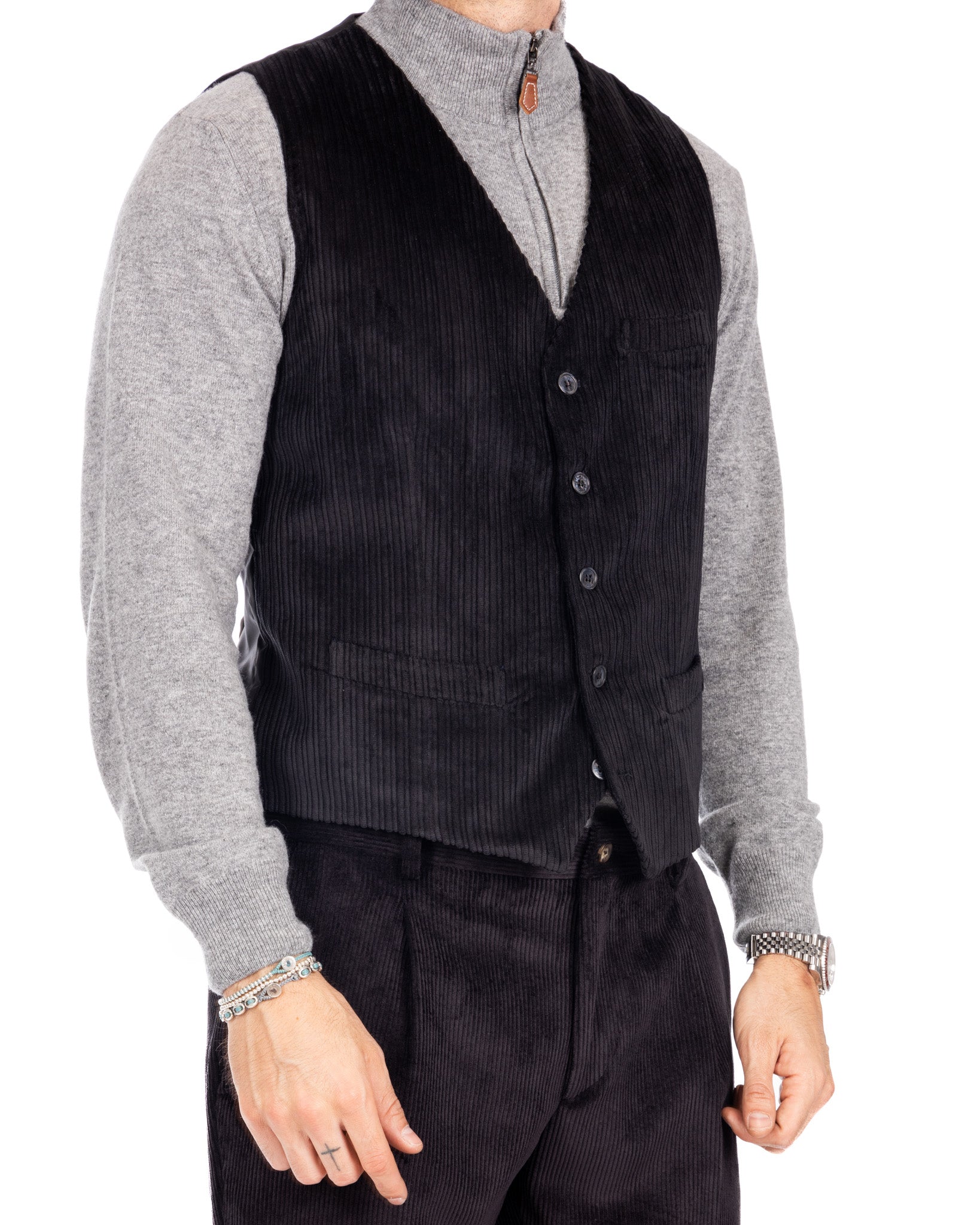 Renè - black velvet waistcoat