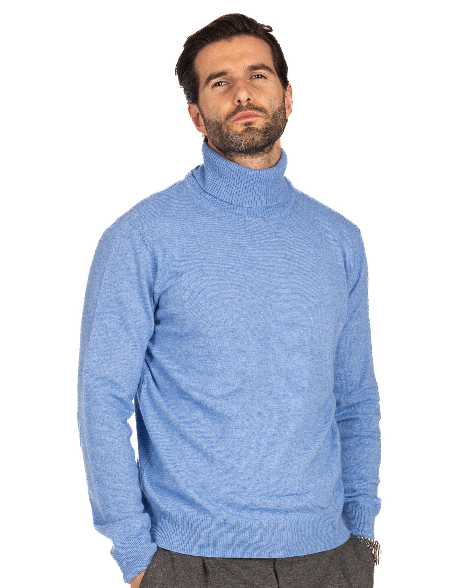 Lee - light blue cashmere blend turtleneck