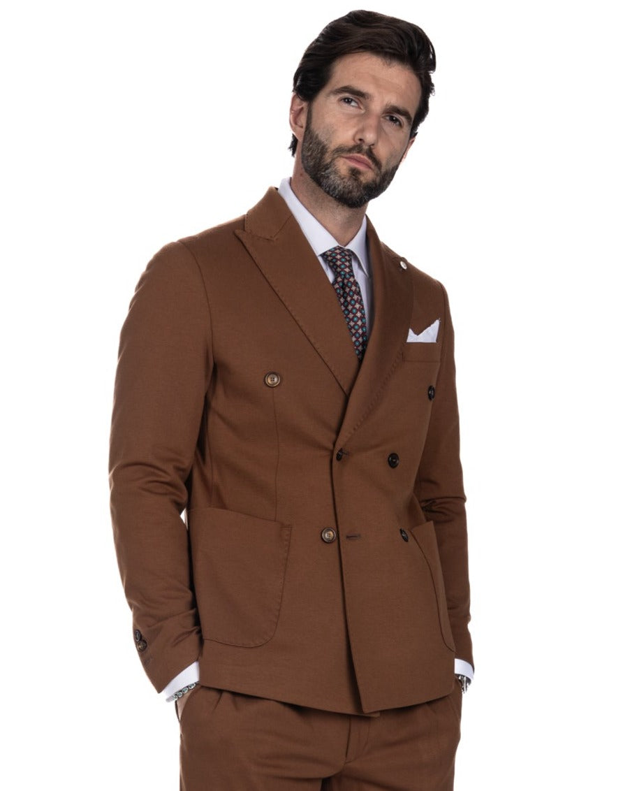 Mustang - tobacco milan stitch double-breasted jacket