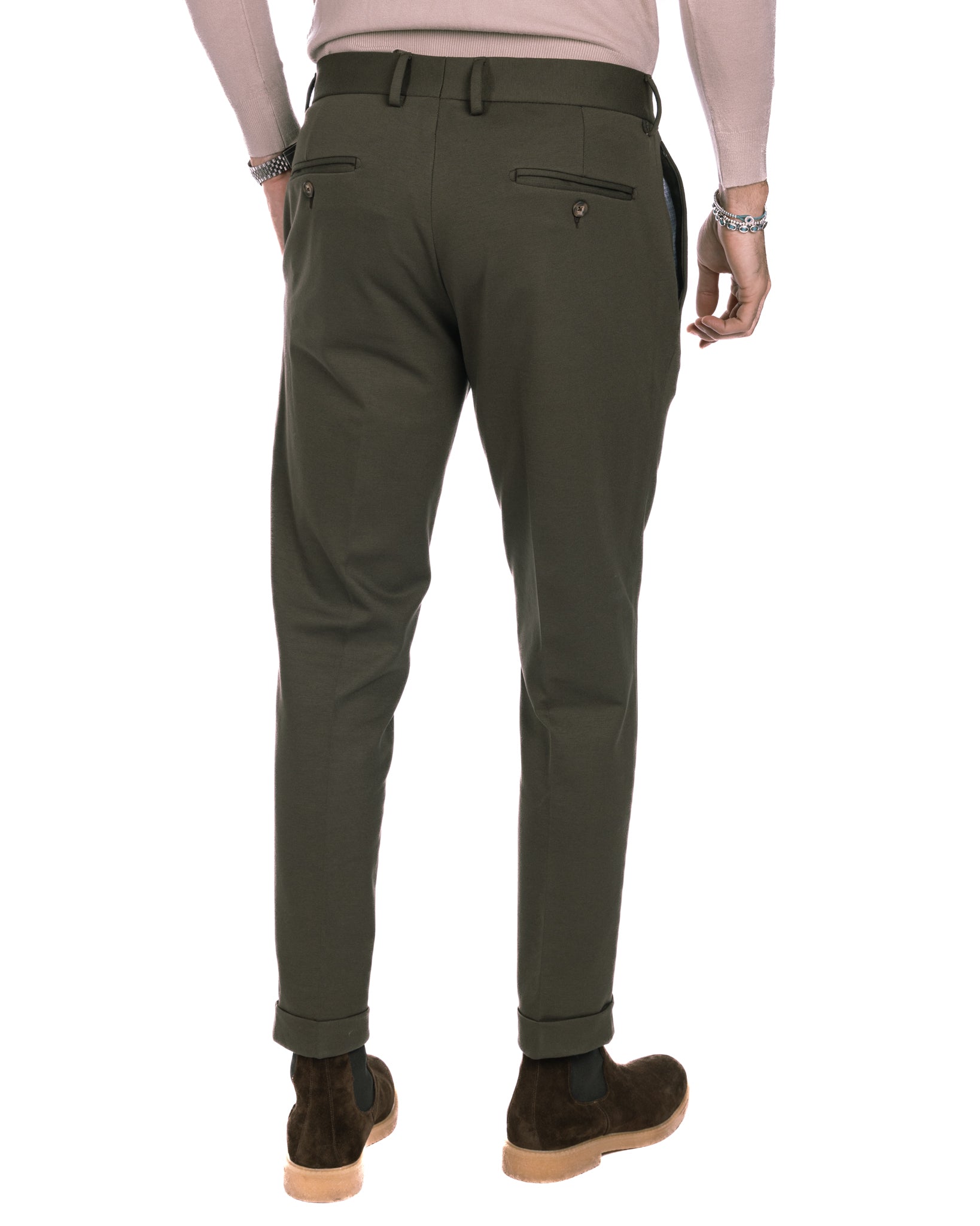Thomas - two pleat military trousers in Milan stitch