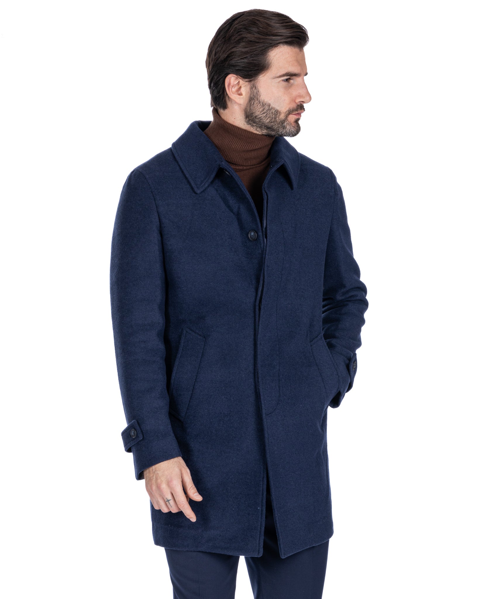 Jean - blue single-breasted coat