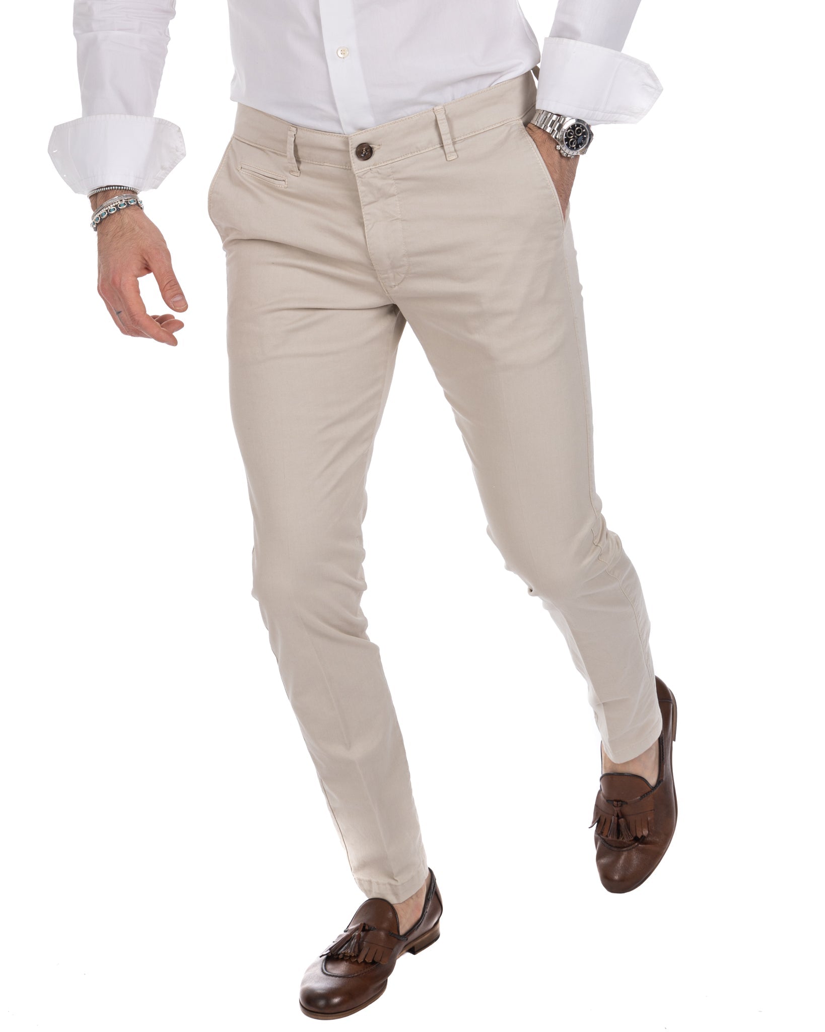 Frank - pantalone basic beige chiaro