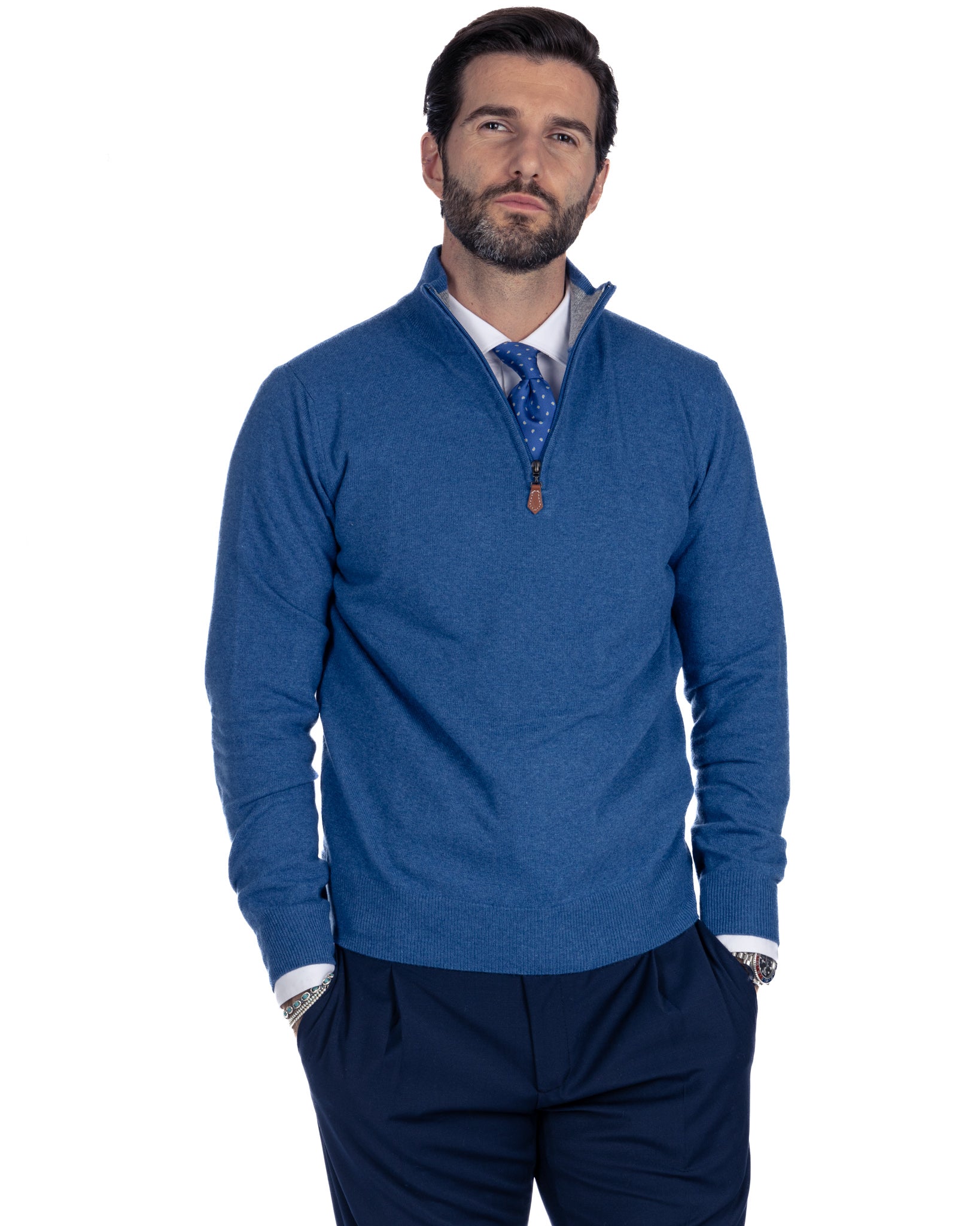Rory - avion sweater with zip in cashmere blend