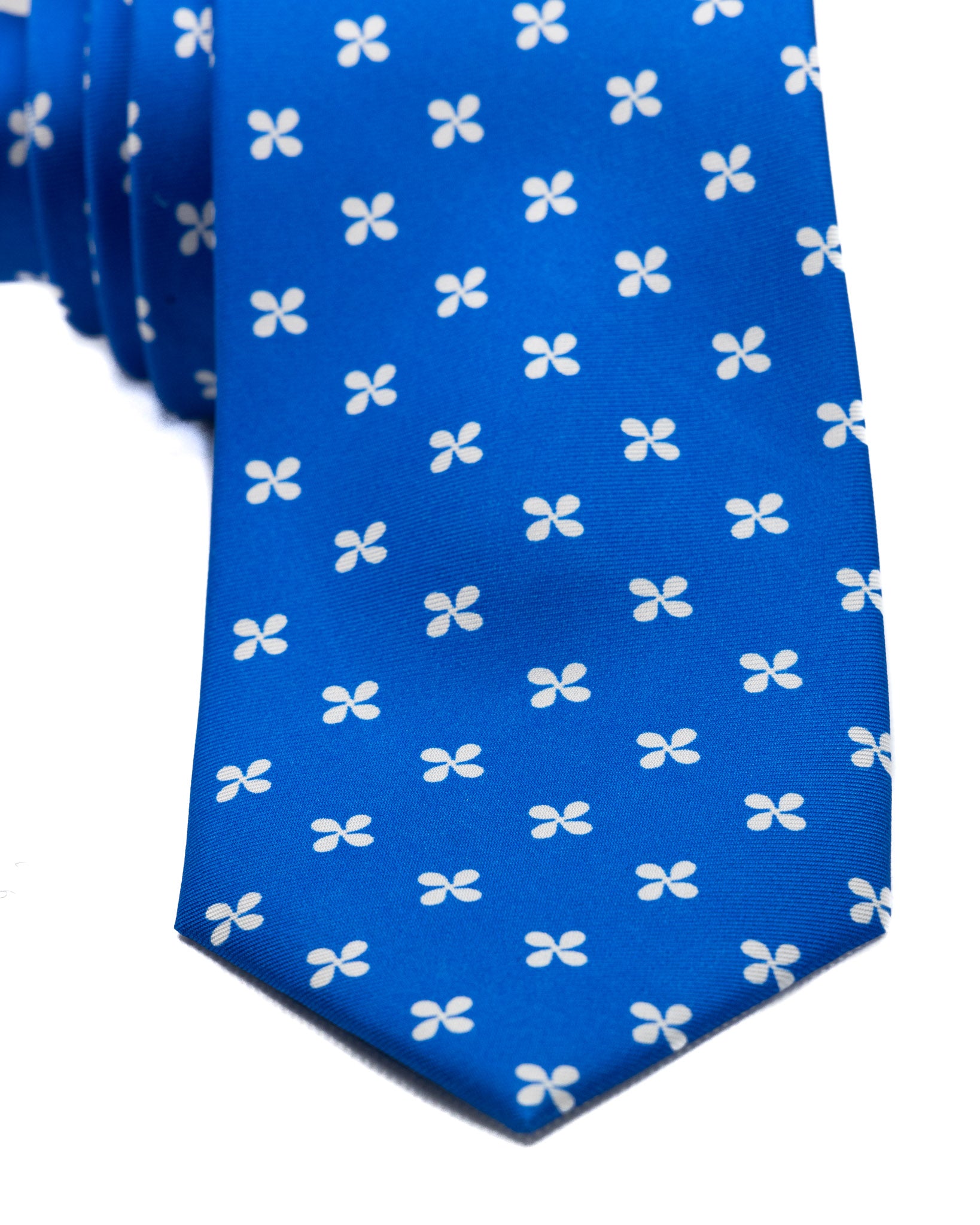 Tie - in light blue silk with flower print
