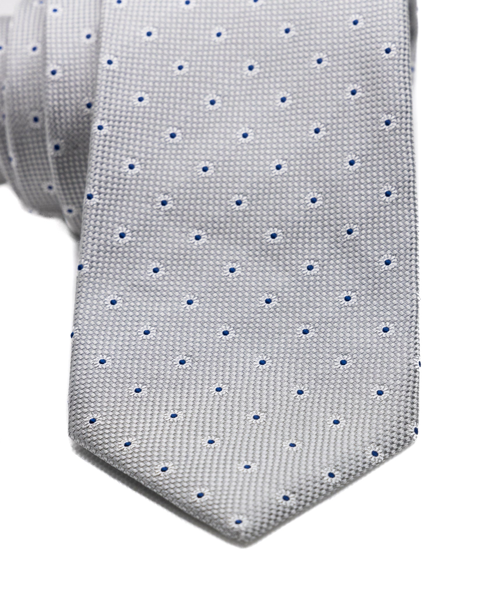 Tie - in gray silk with embossed designs