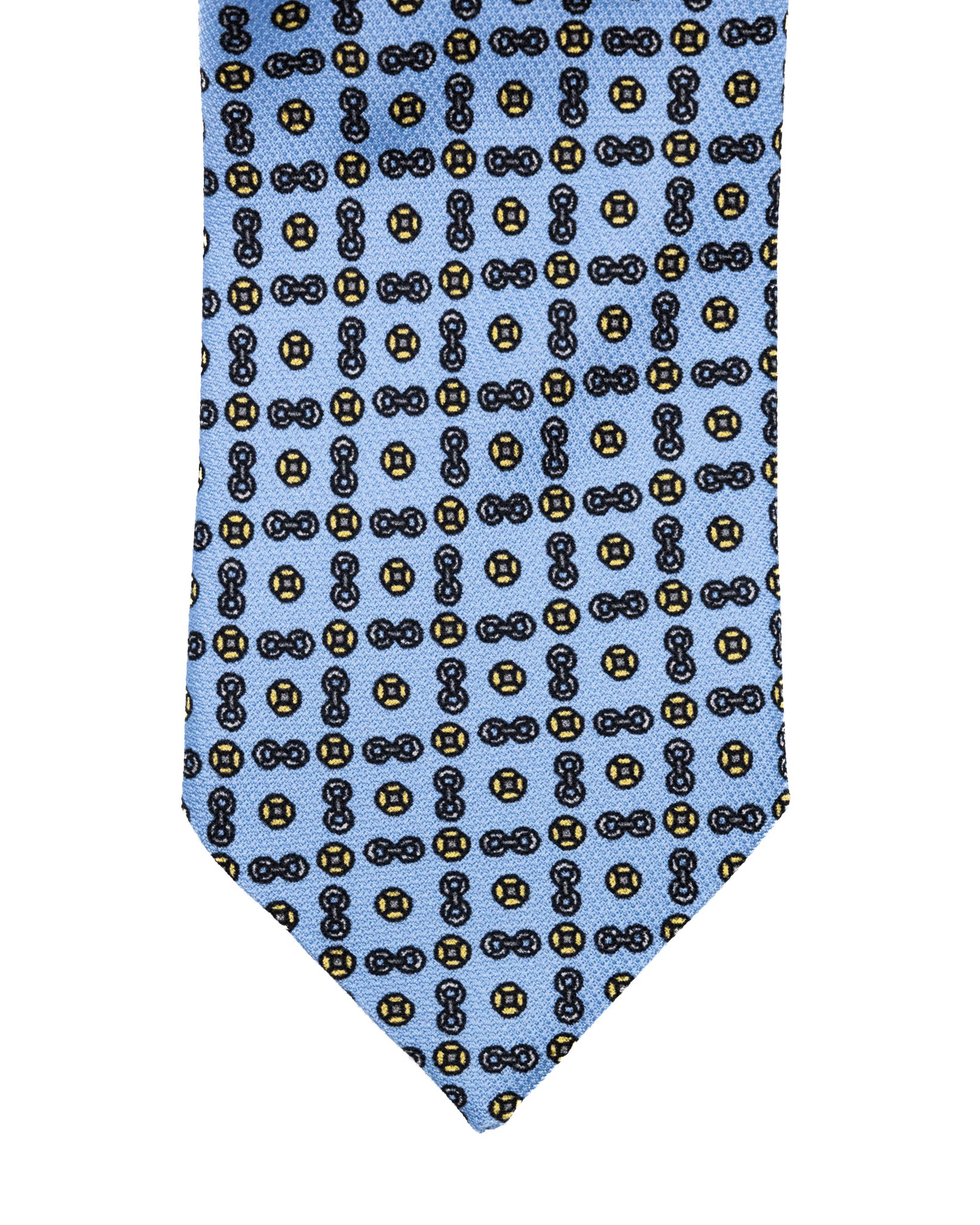 Tie - in light blue silk with chain print