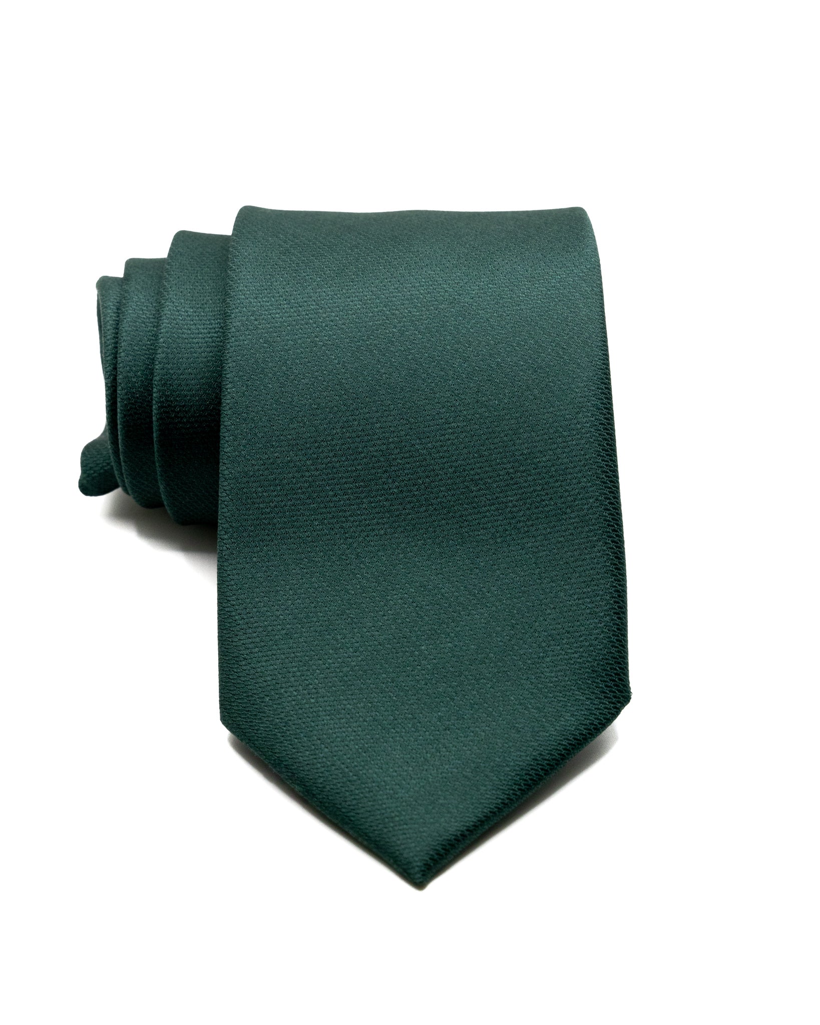 Tie - in green woven silk