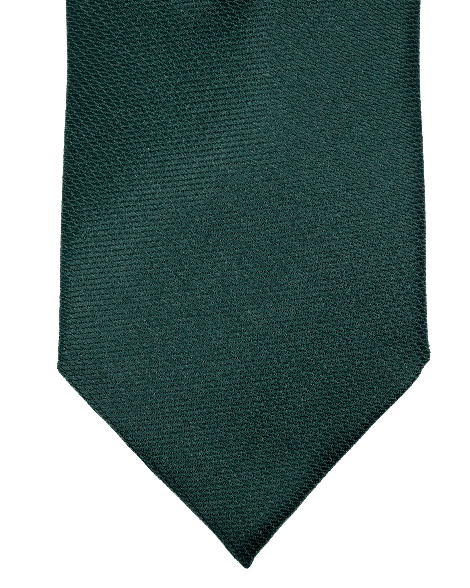 Tie - in green woven silk