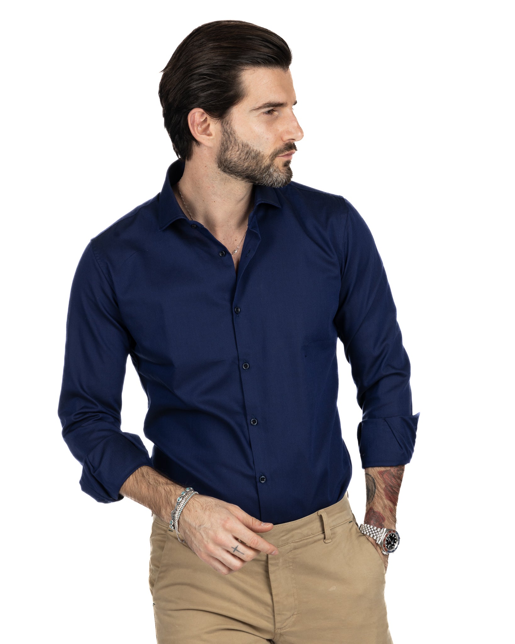 Shirt - slim fit oxford blue