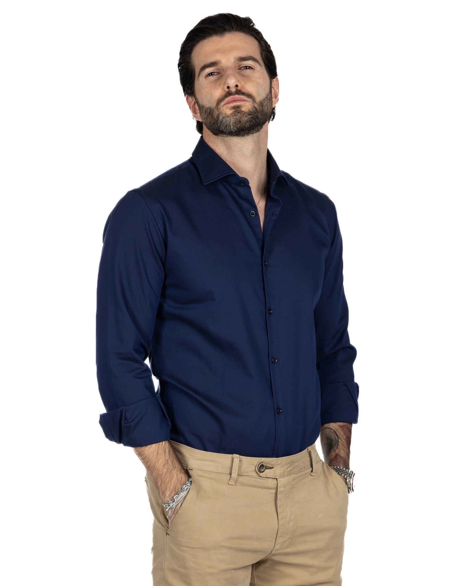 Shirt - slim fit oxford blue