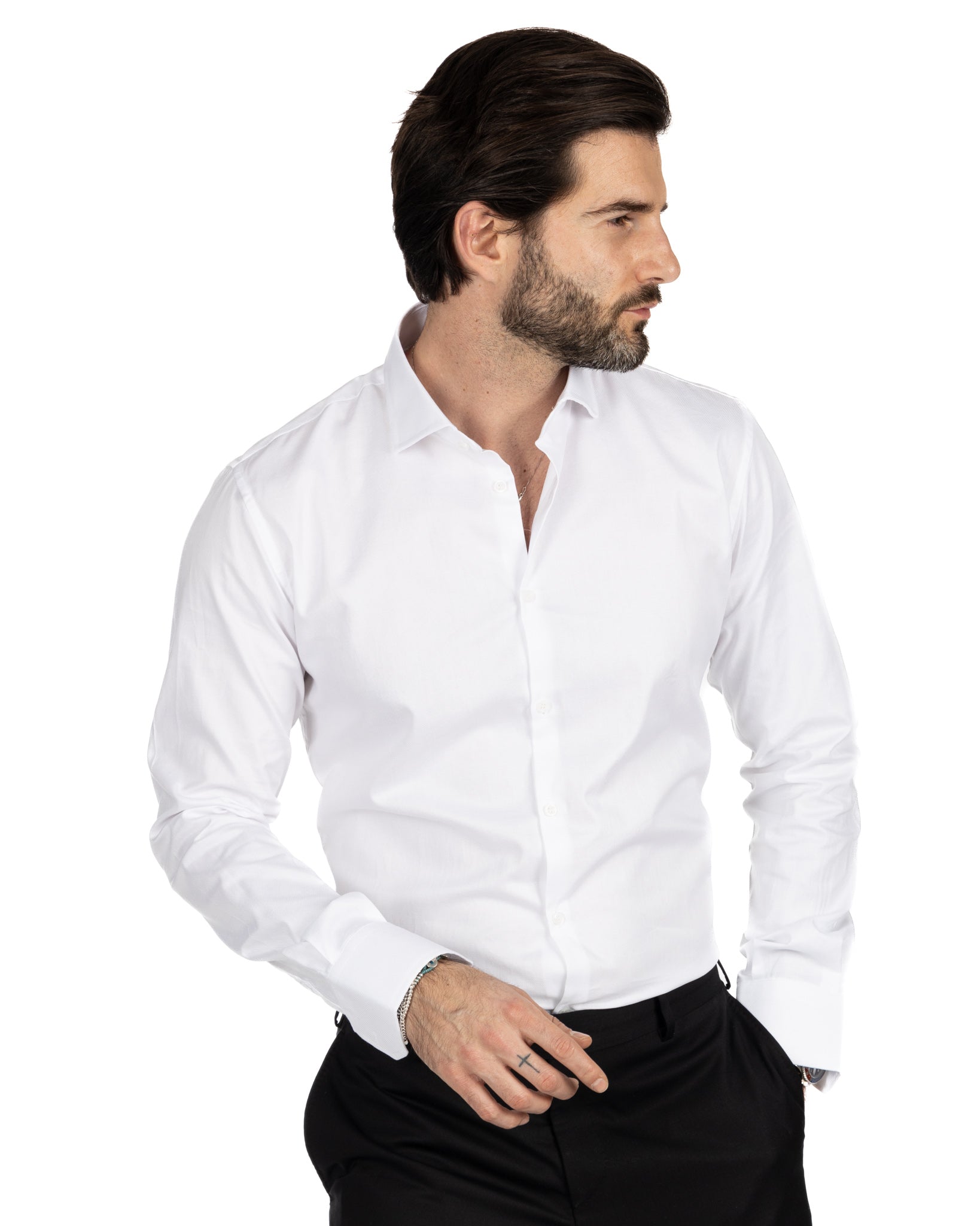 Slim orders fit white oxford shirt