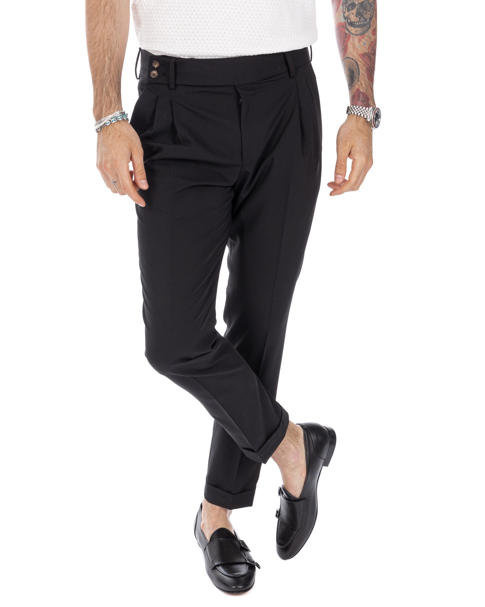 Caprera - black high waisted trousers