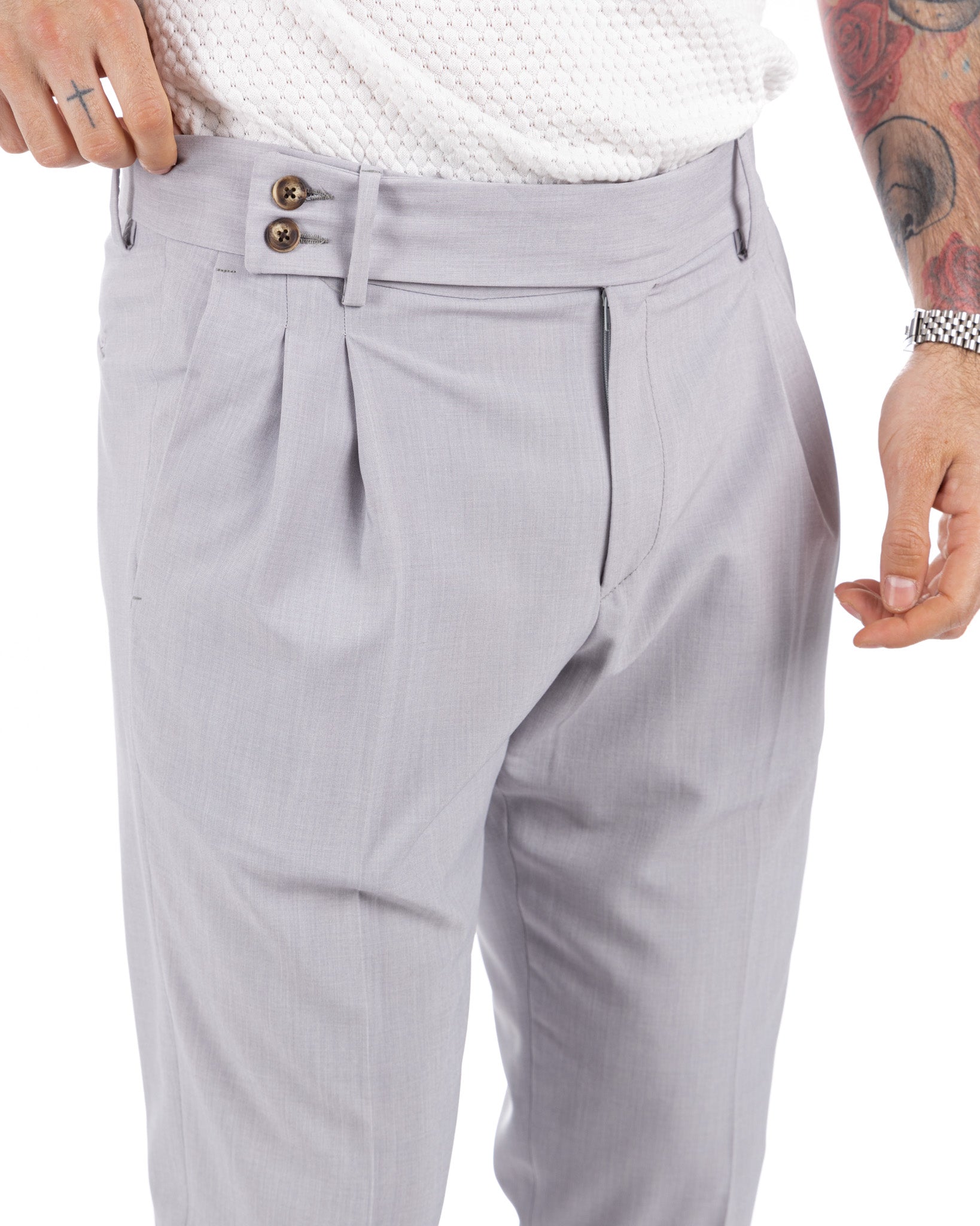 Caprera - gray high waisted trousers