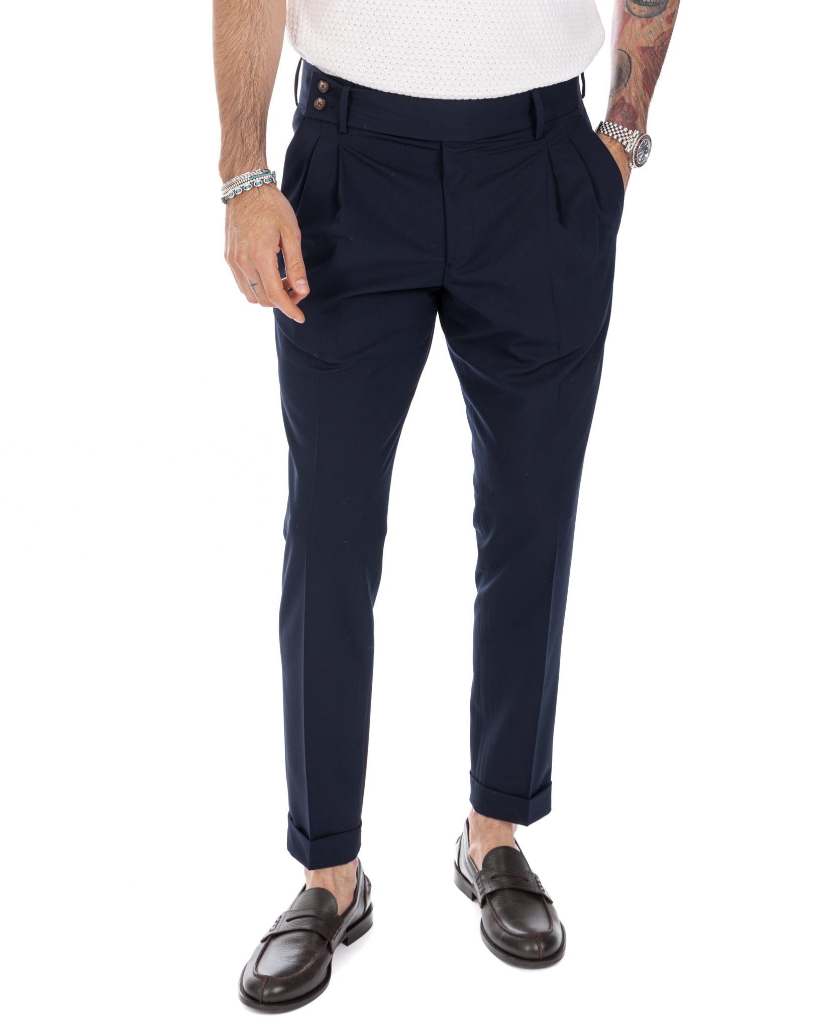 Caprera - blue high waisted trousers