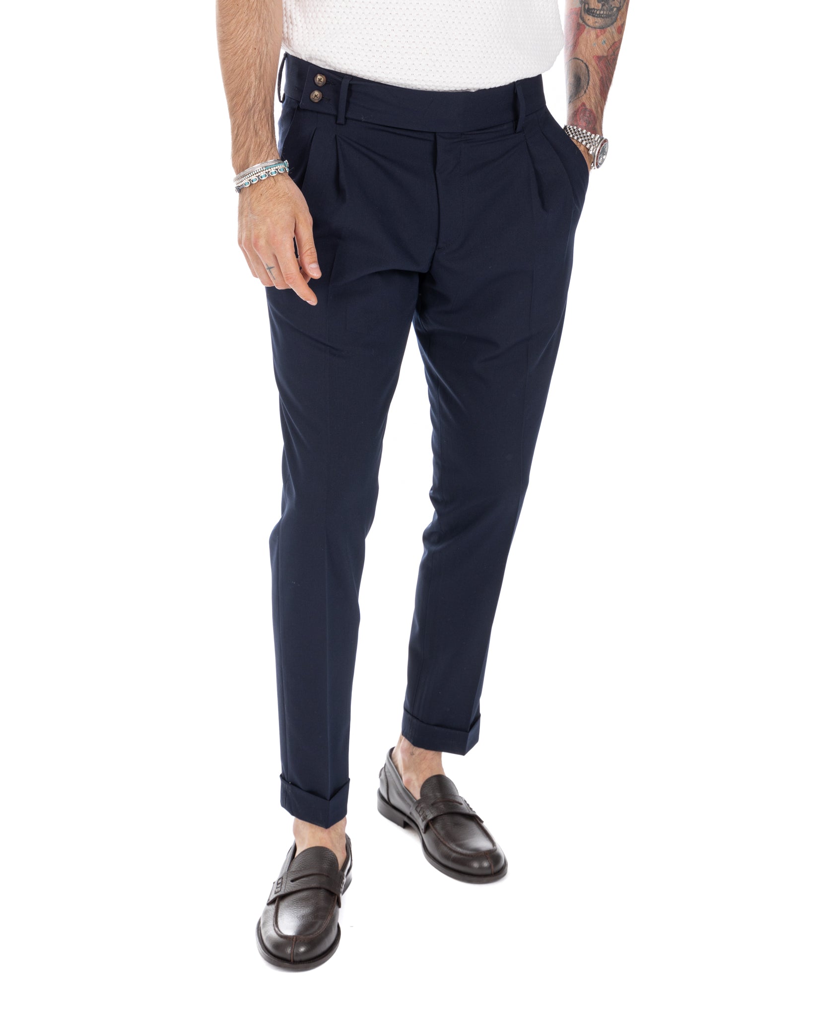 Caprera - blue high waisted trousers