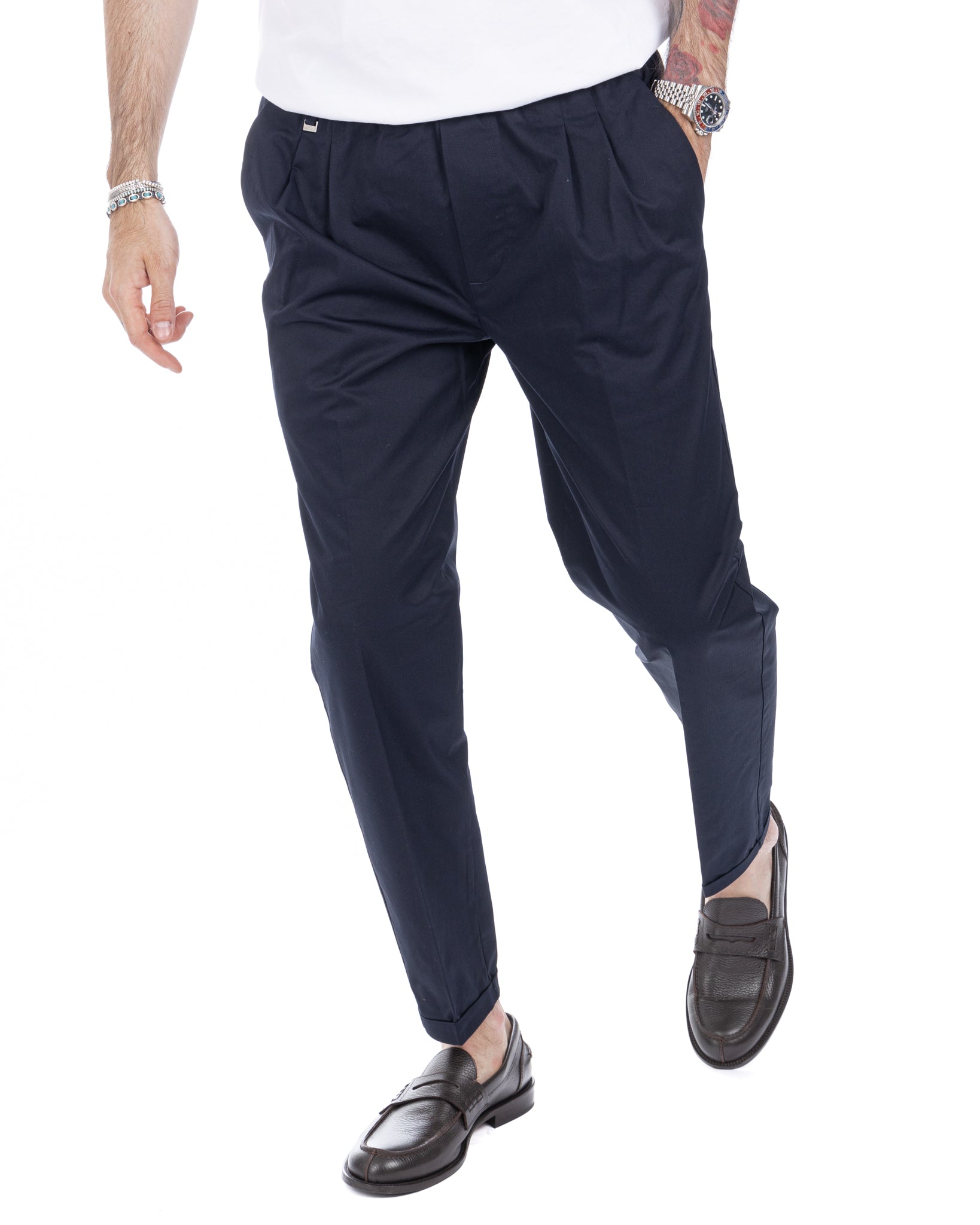 Larry - blue summer cotton trousers