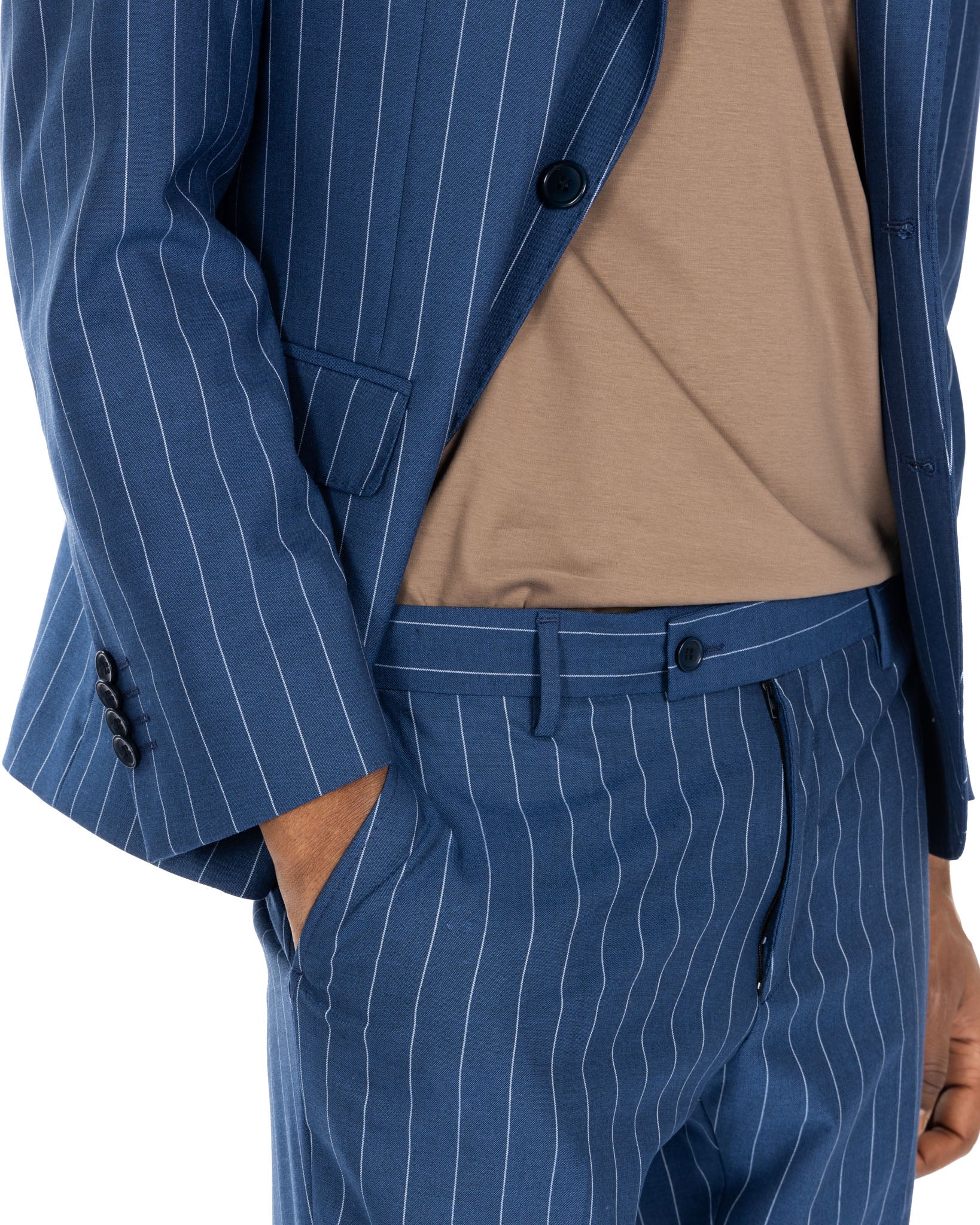 Lille - blue pinstripe single-breasted suit