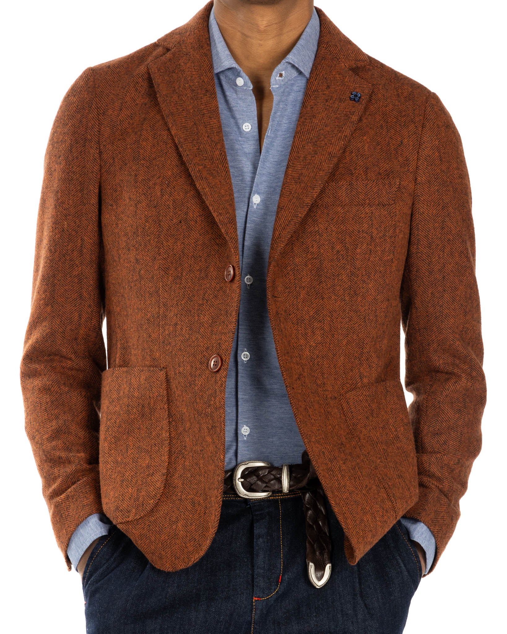 Belluno - orange herringbone weave jacket