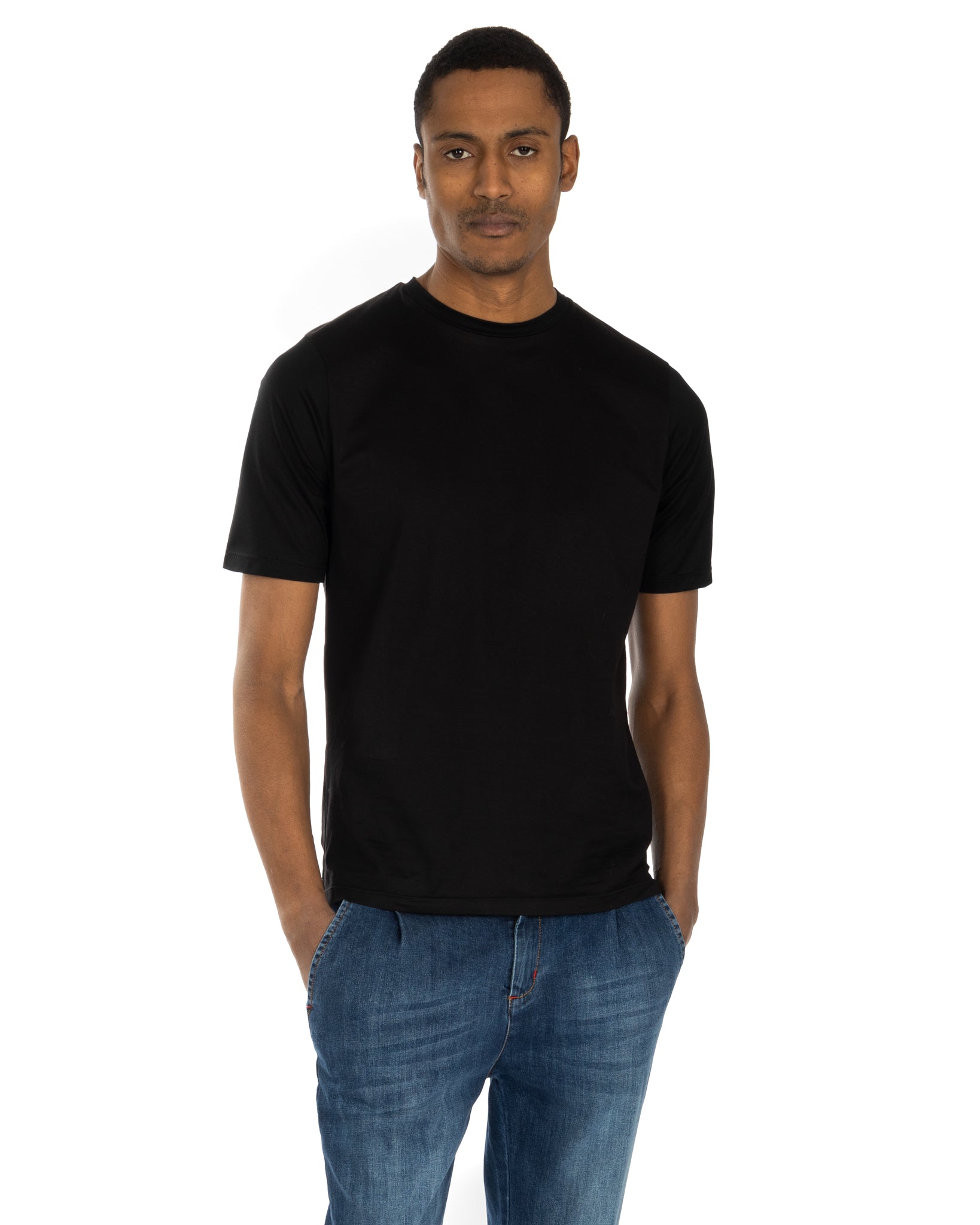 Glasgow - black lisle t-shirt