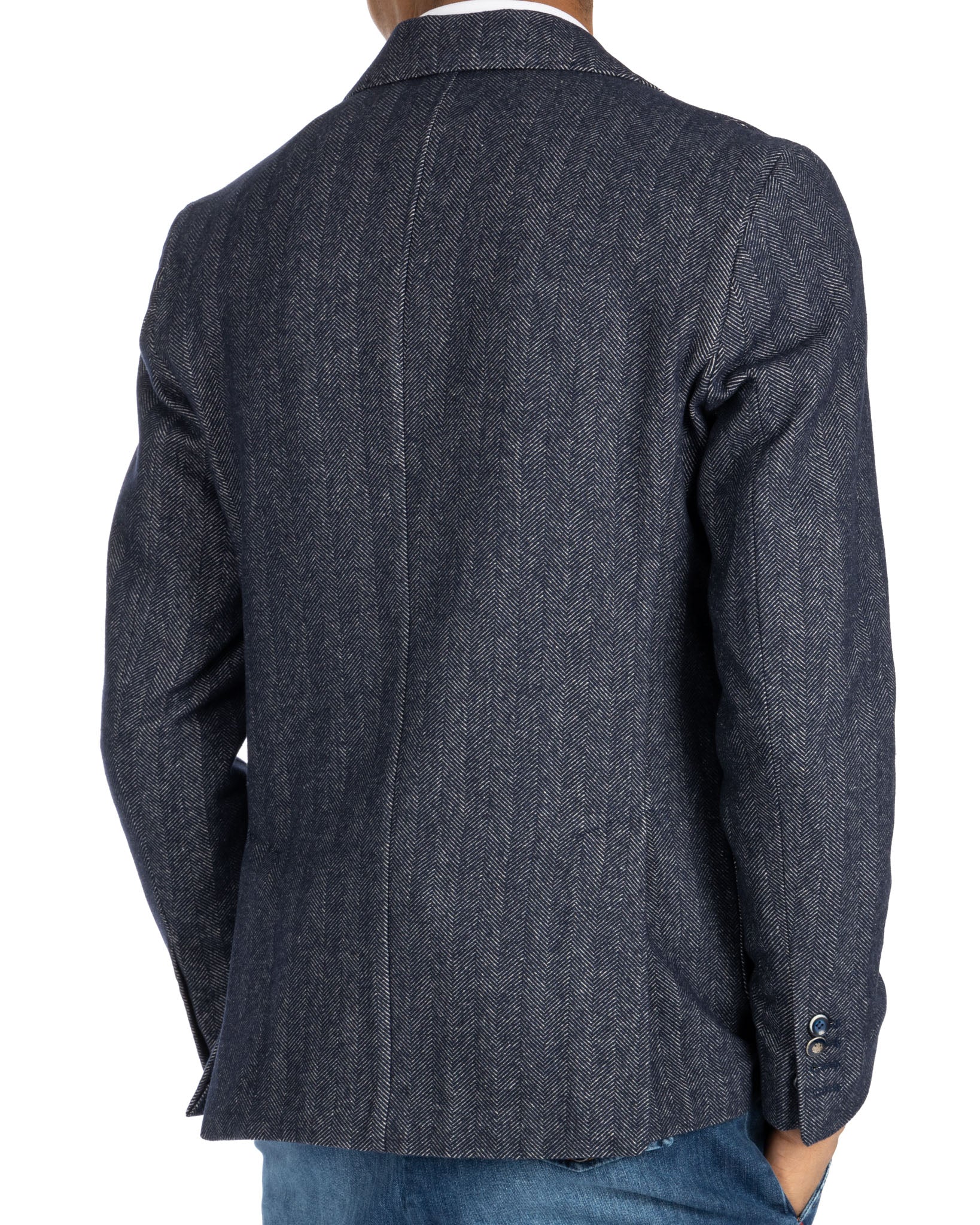 Belluno - blue herringbone weave jacket