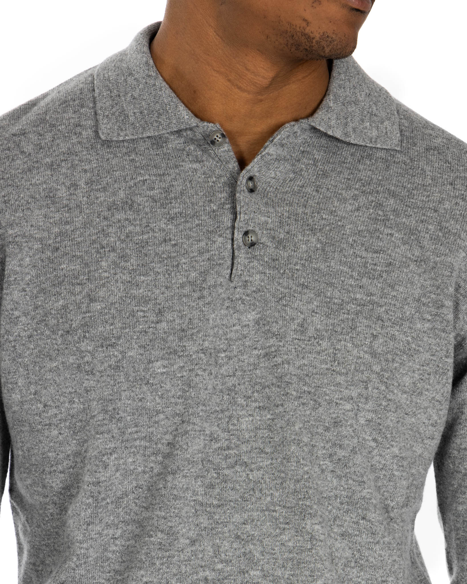 Tiger - gray cashmere blend polo shirt