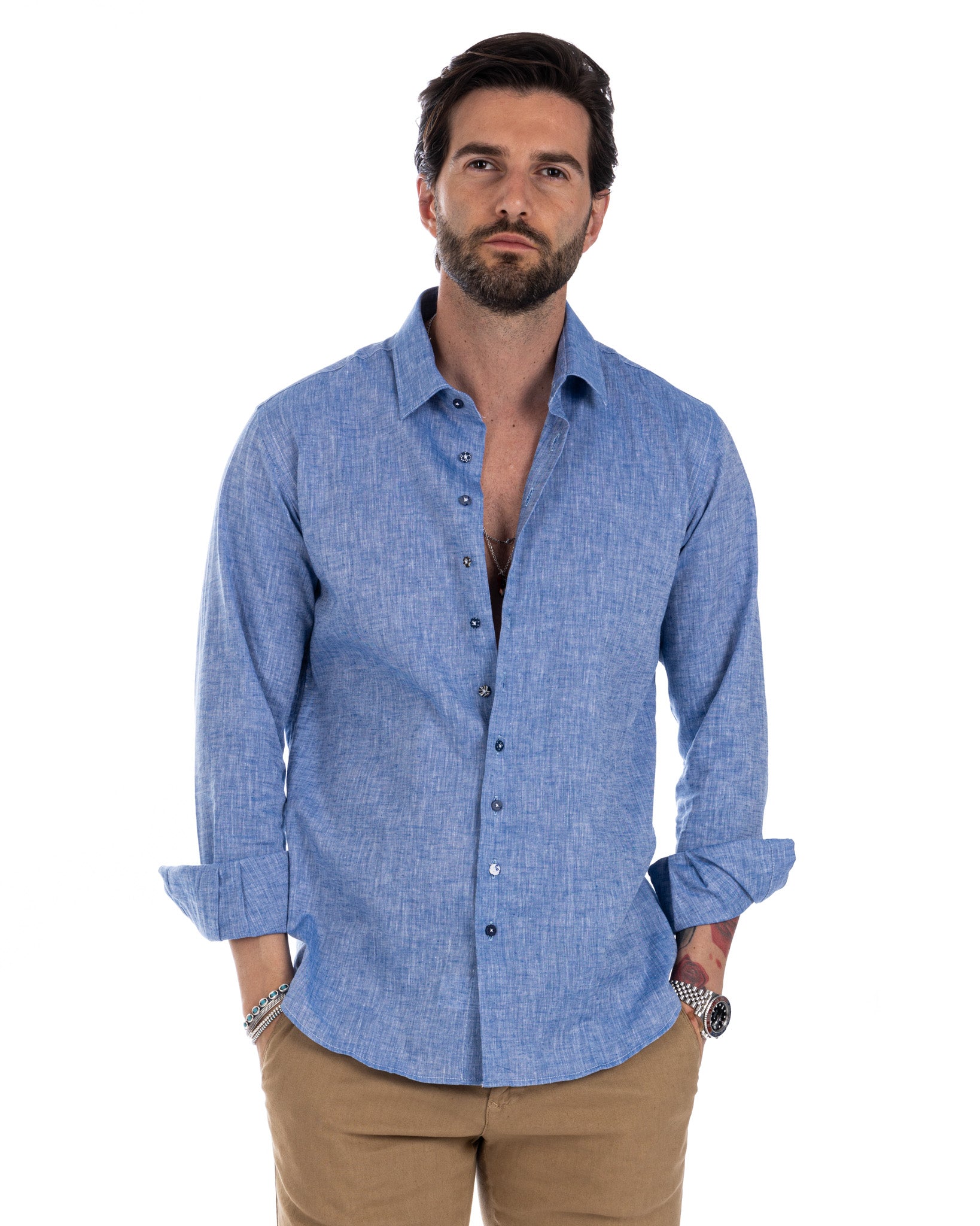 Praiano - French denim linen shirt