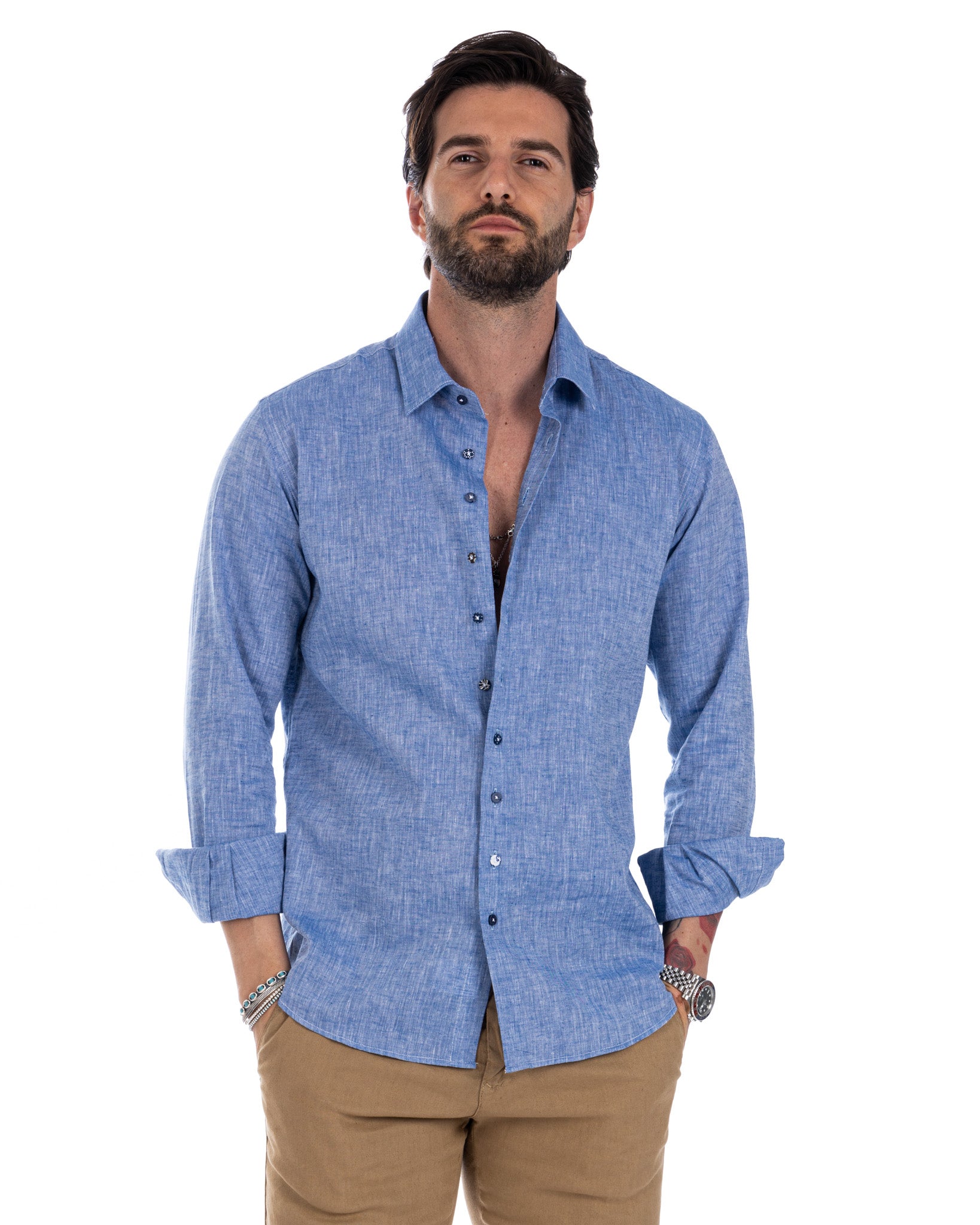 Praiano - French denim linen shirt