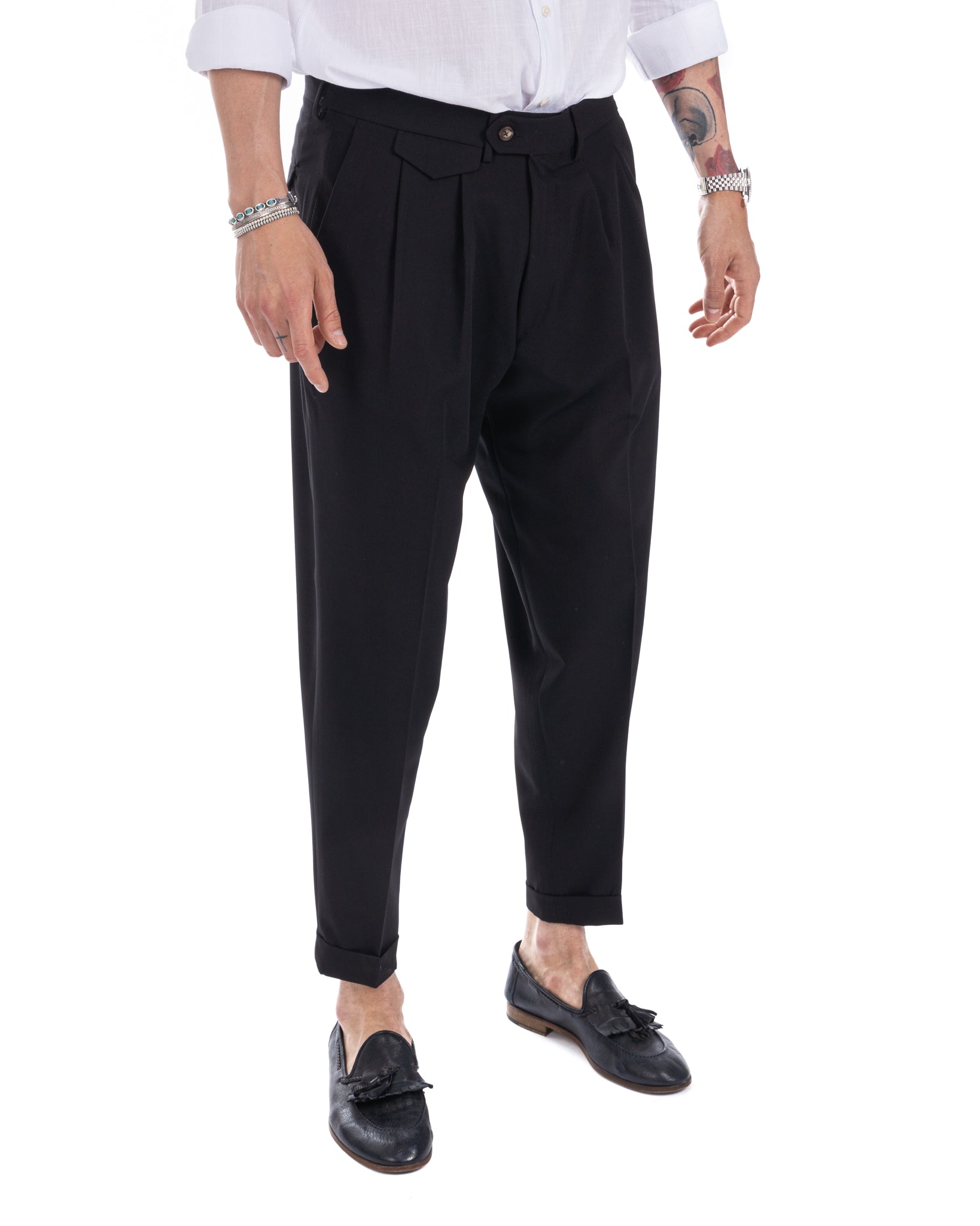 Taylor - black high waisted trousers
