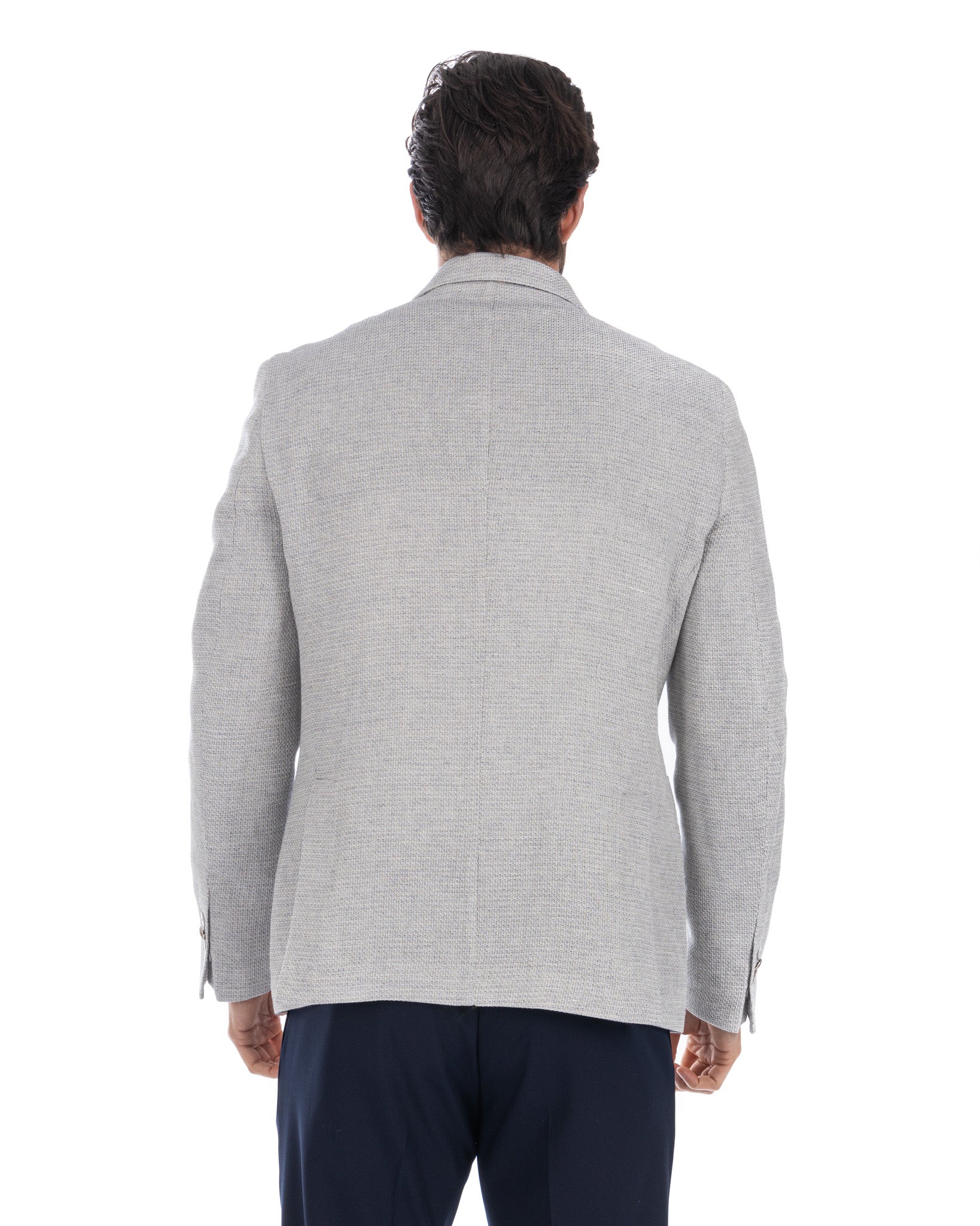 Leuca - gray double-breasted jacket