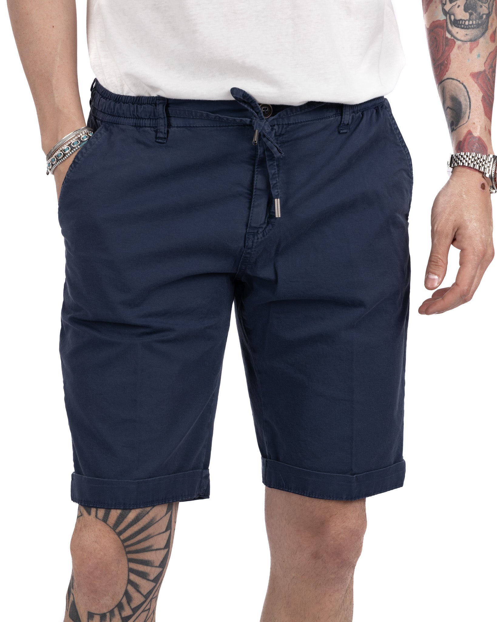 Barbuda - cornflower blue cotton Bermuda shorts