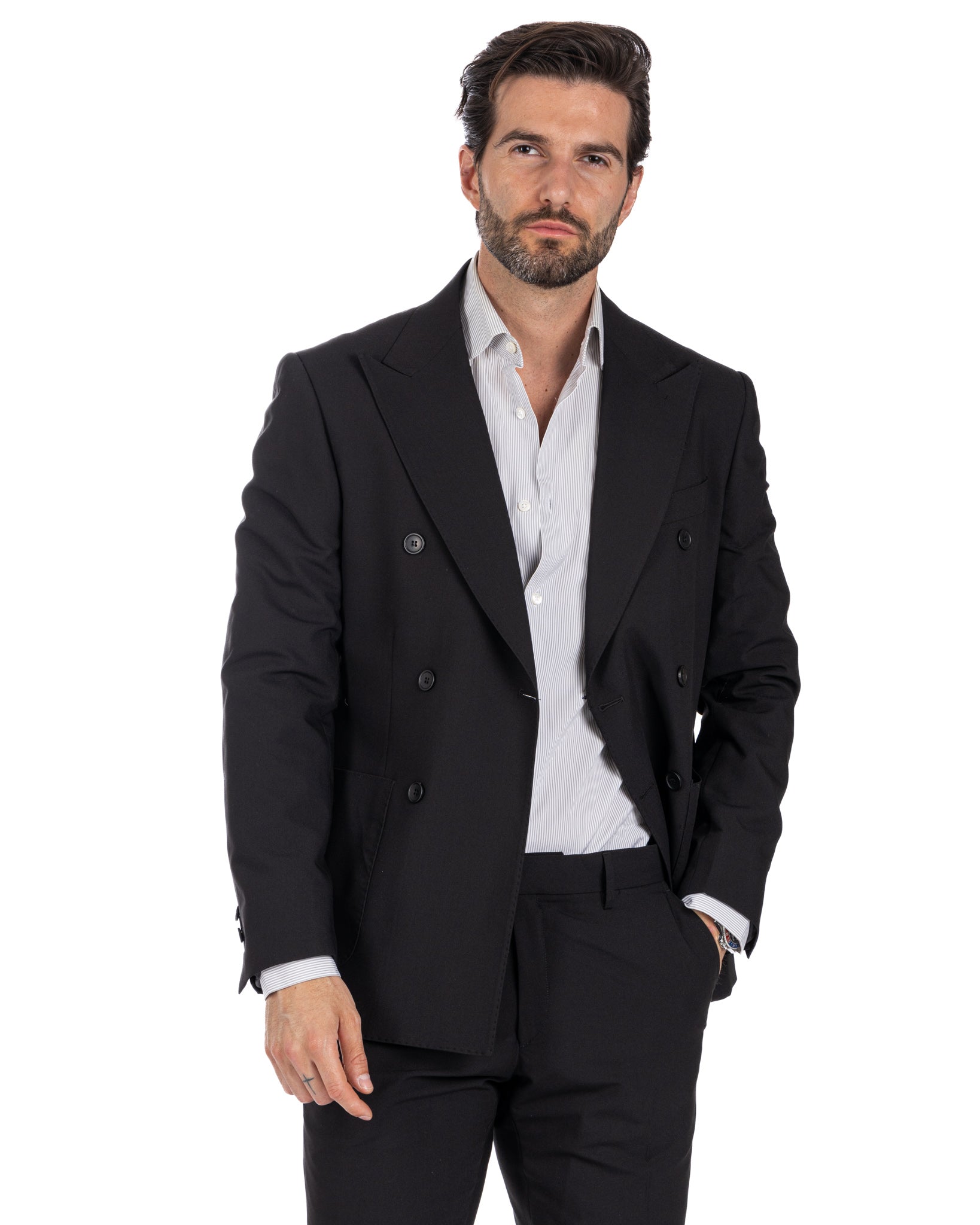 Monaco - black double-breasted suit