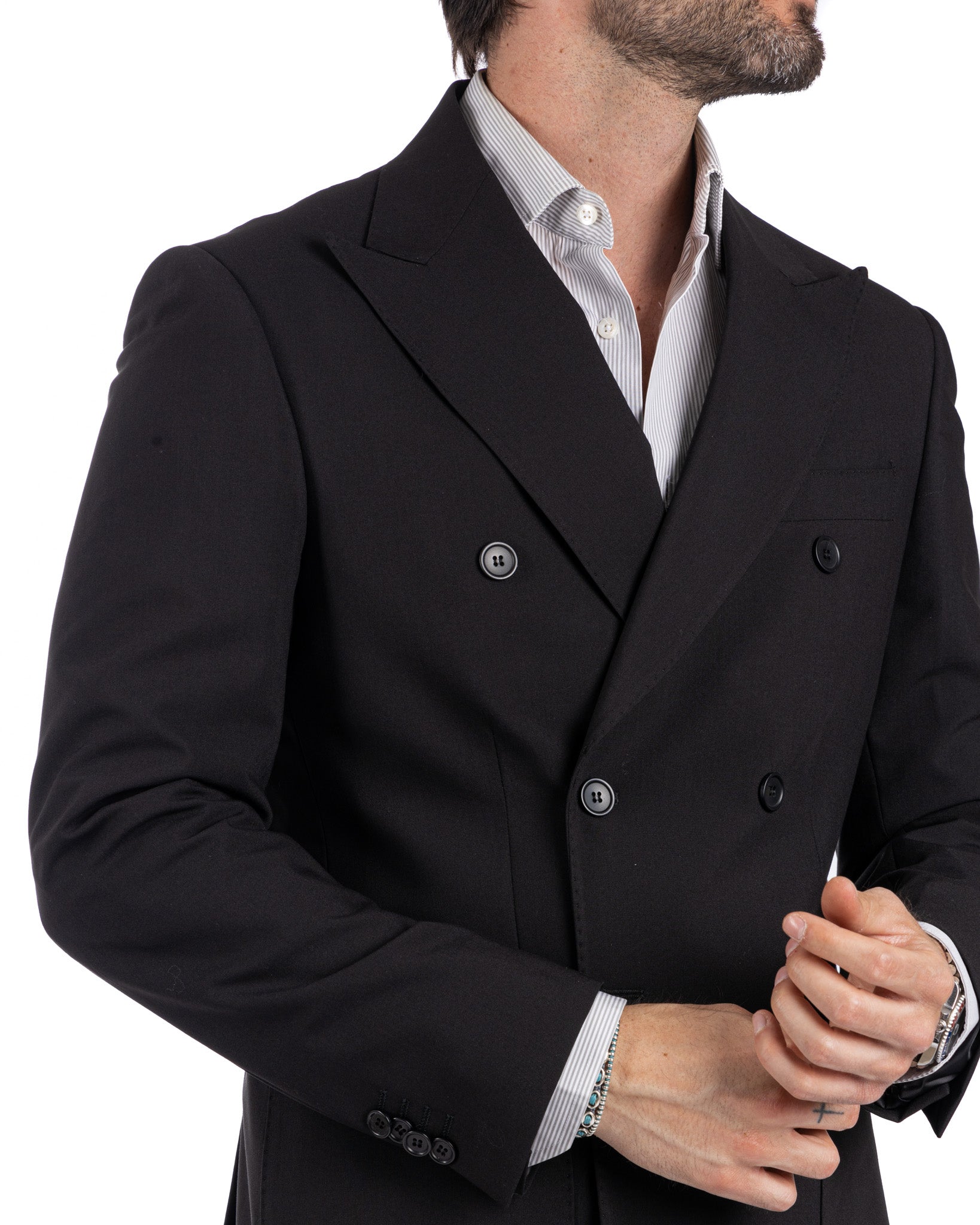Monaco - black double-breasted suit